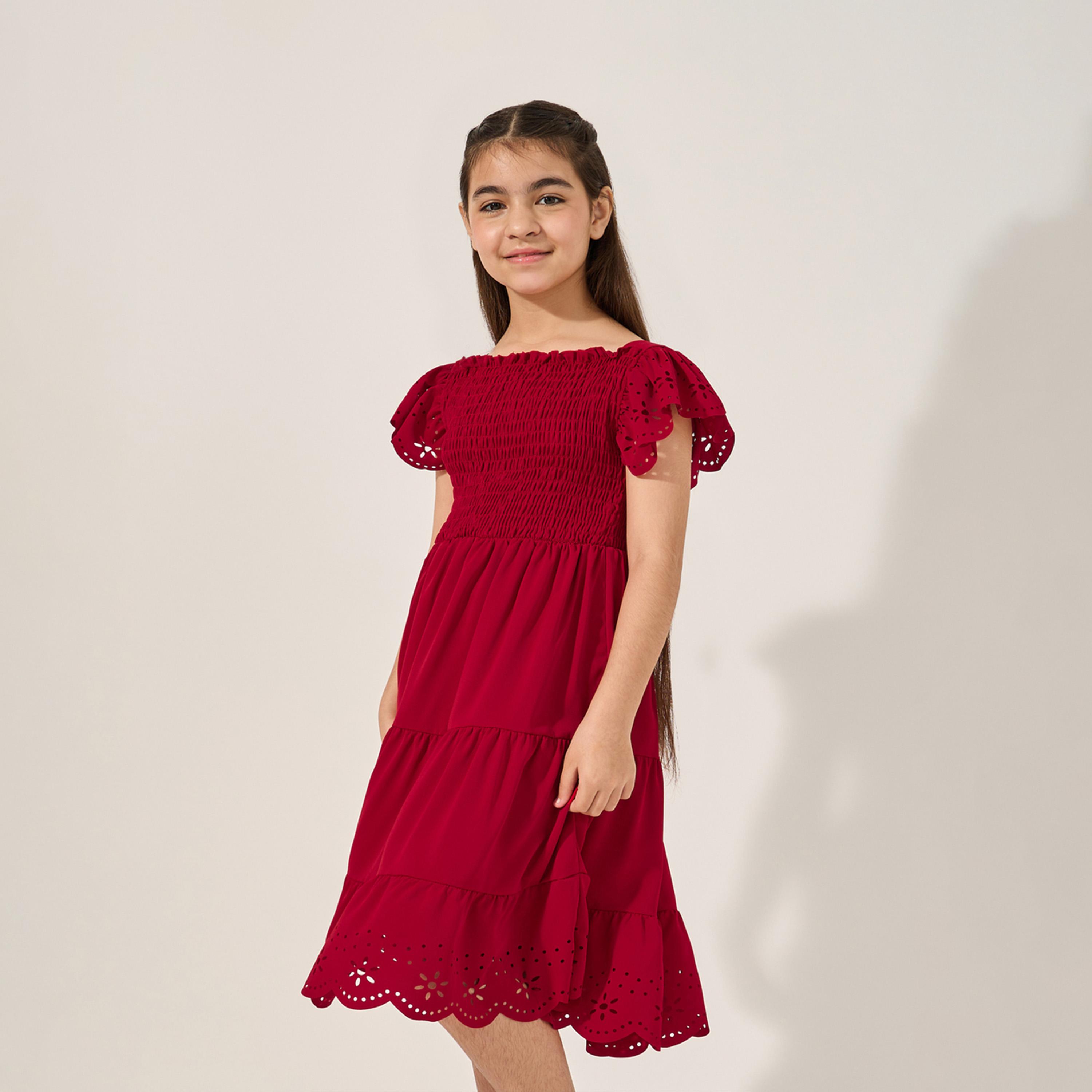 ستايلي - فستان أنيق للفتيات المراهقات بتصميم مقطوع بالليزر-girls-clothing-dressesandjumpsuits-image-3
