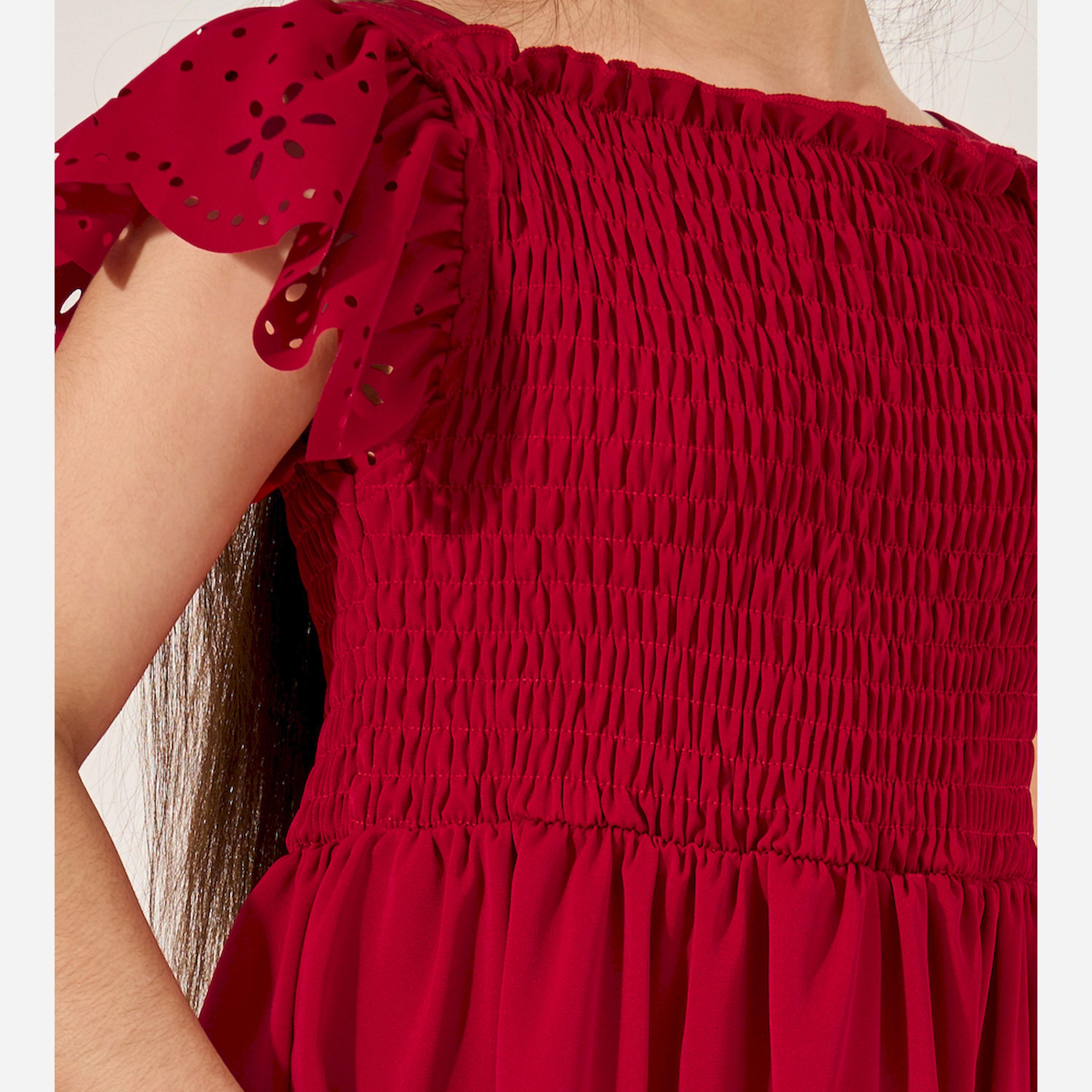 Styli Teen Girls Dress With Laser Cut Design-girls-clothing-dressesandjumpsuits-image-4