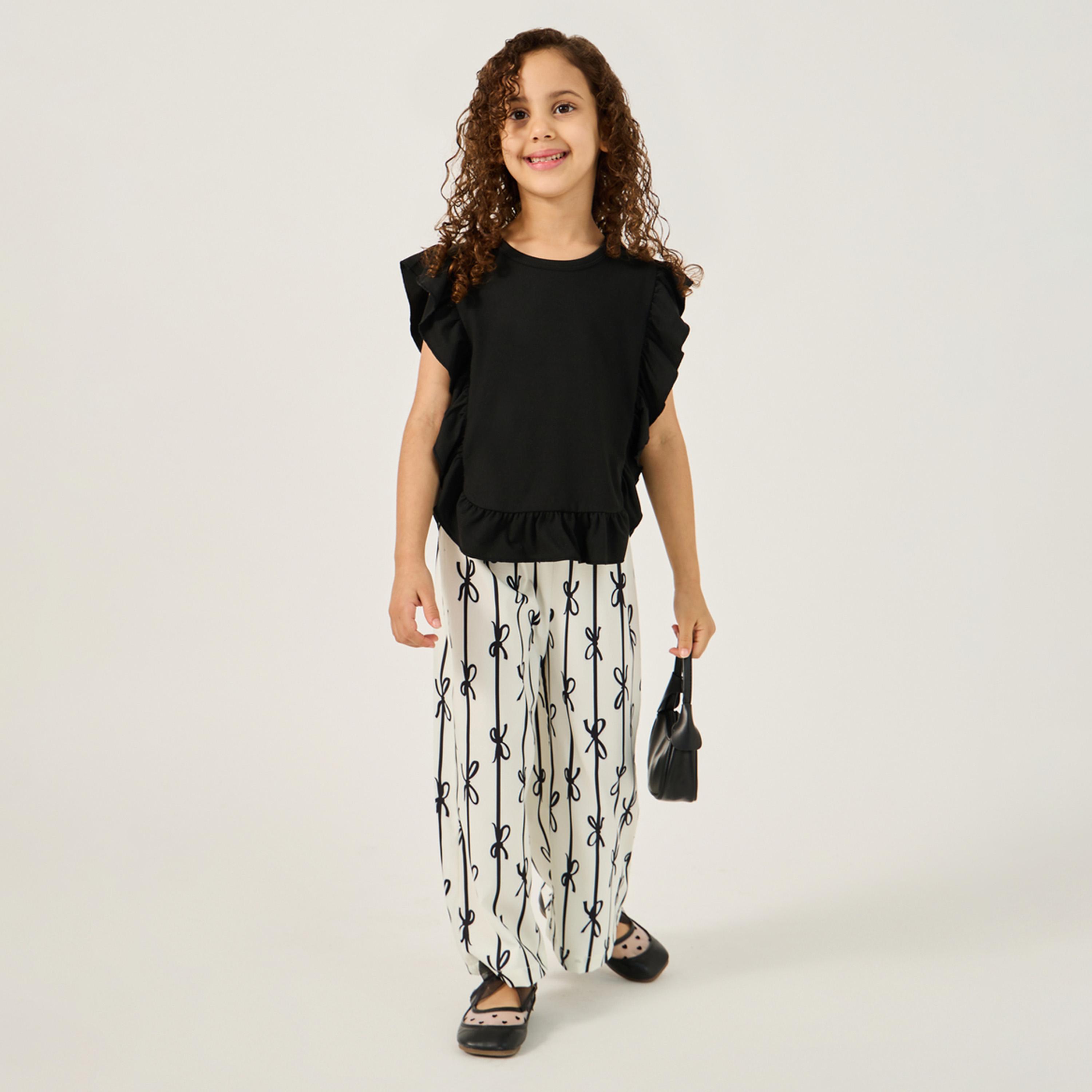 ستايلي - طقم توب وبنطال للبنات الصغار-girls-clothing-setsandcoords-image-1