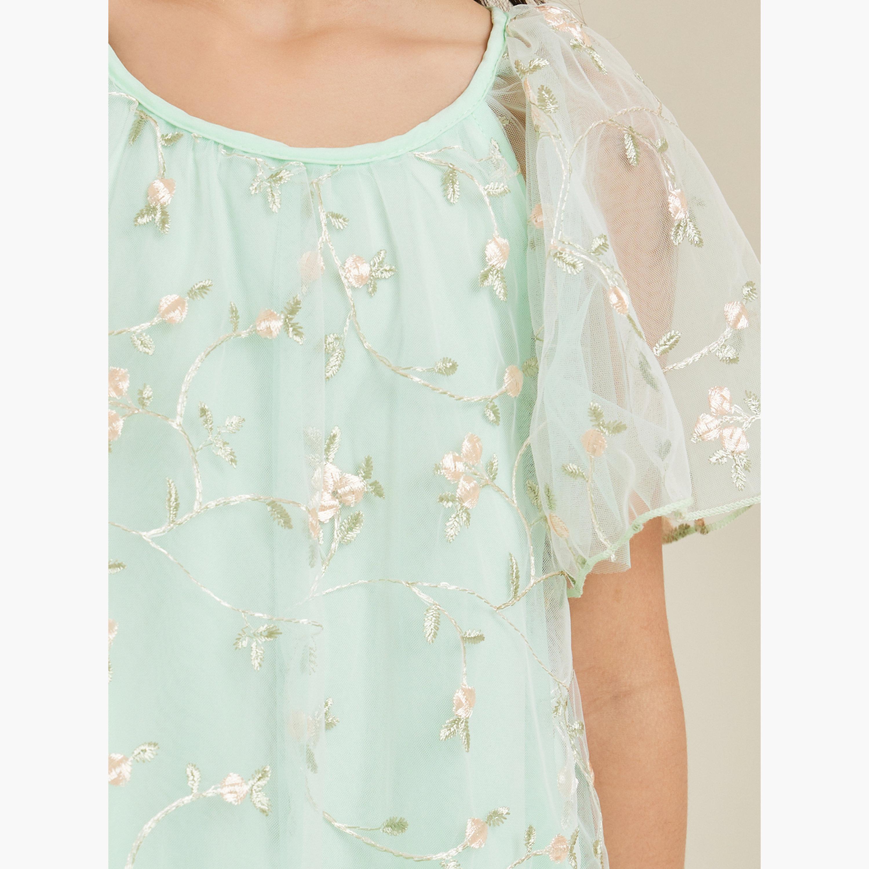 فستان شبكي بتطريز أزهار-girls-clothing-dressesandjumpsuits-image-3