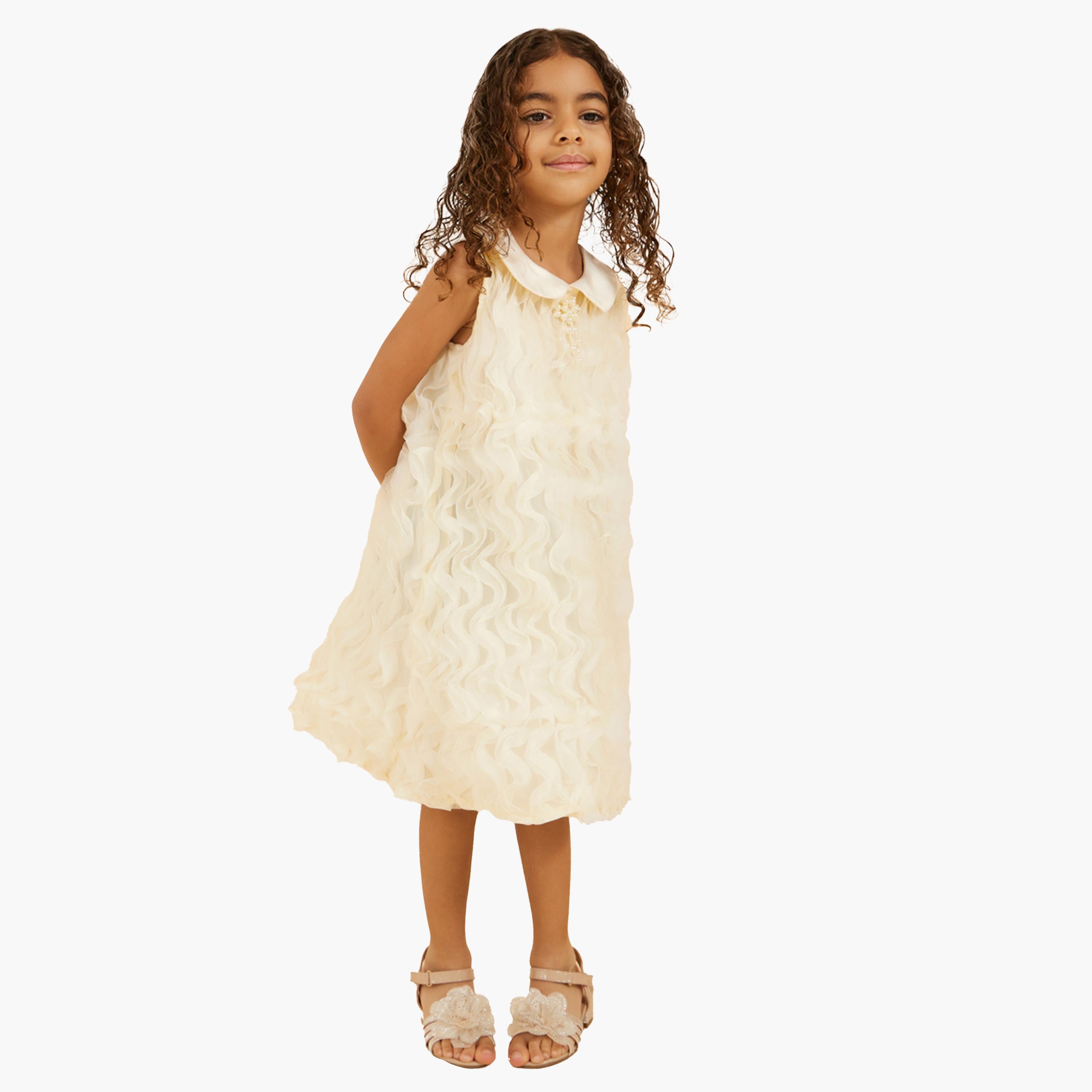 Styli Textured Mesh Sleeveless Dress-girls-clothing-dressesandjumpsuits-image-3