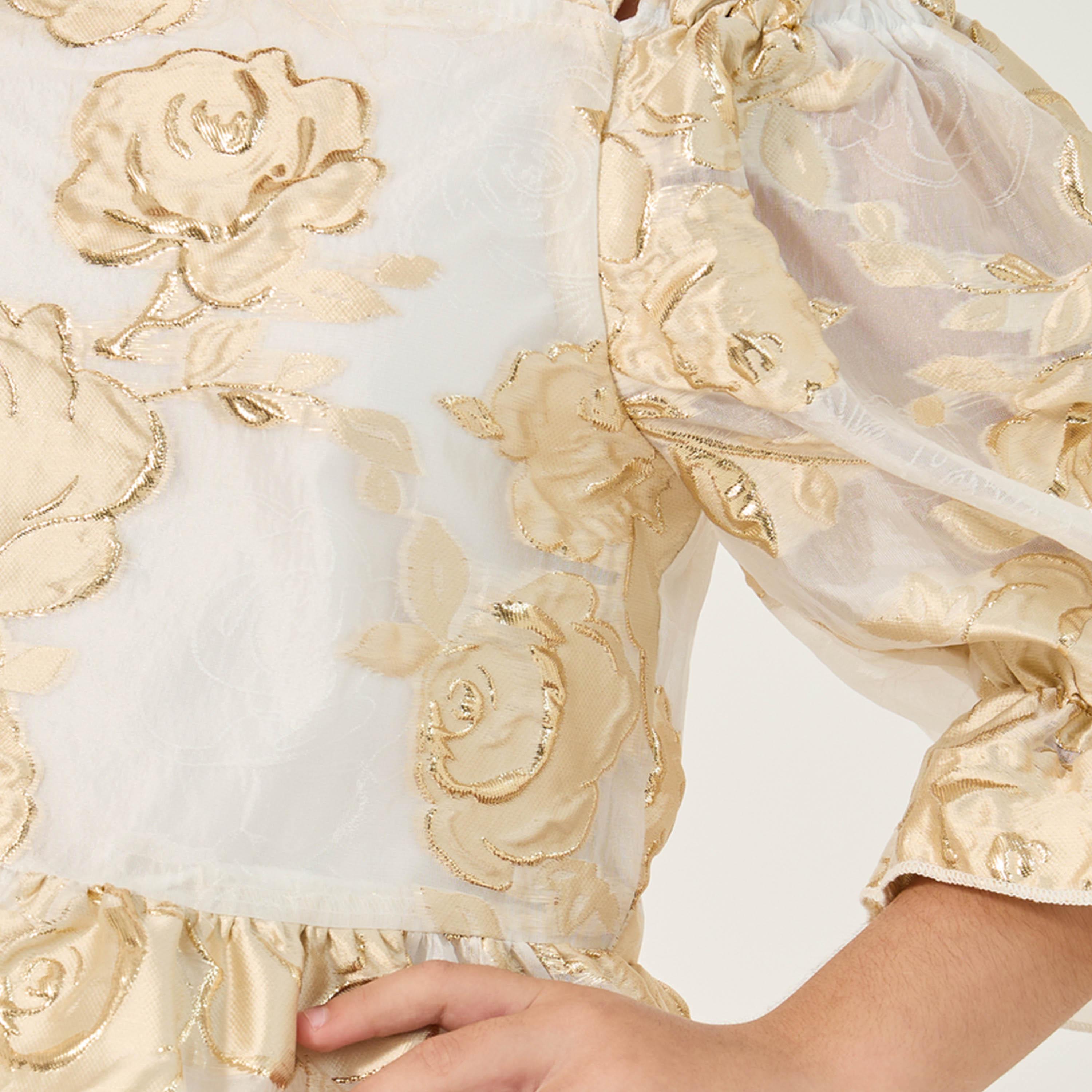 Styli Jacquard Off Shoulder Ruffled Detail Dress-girls-clothing-dressesandjumpsuits-image-3