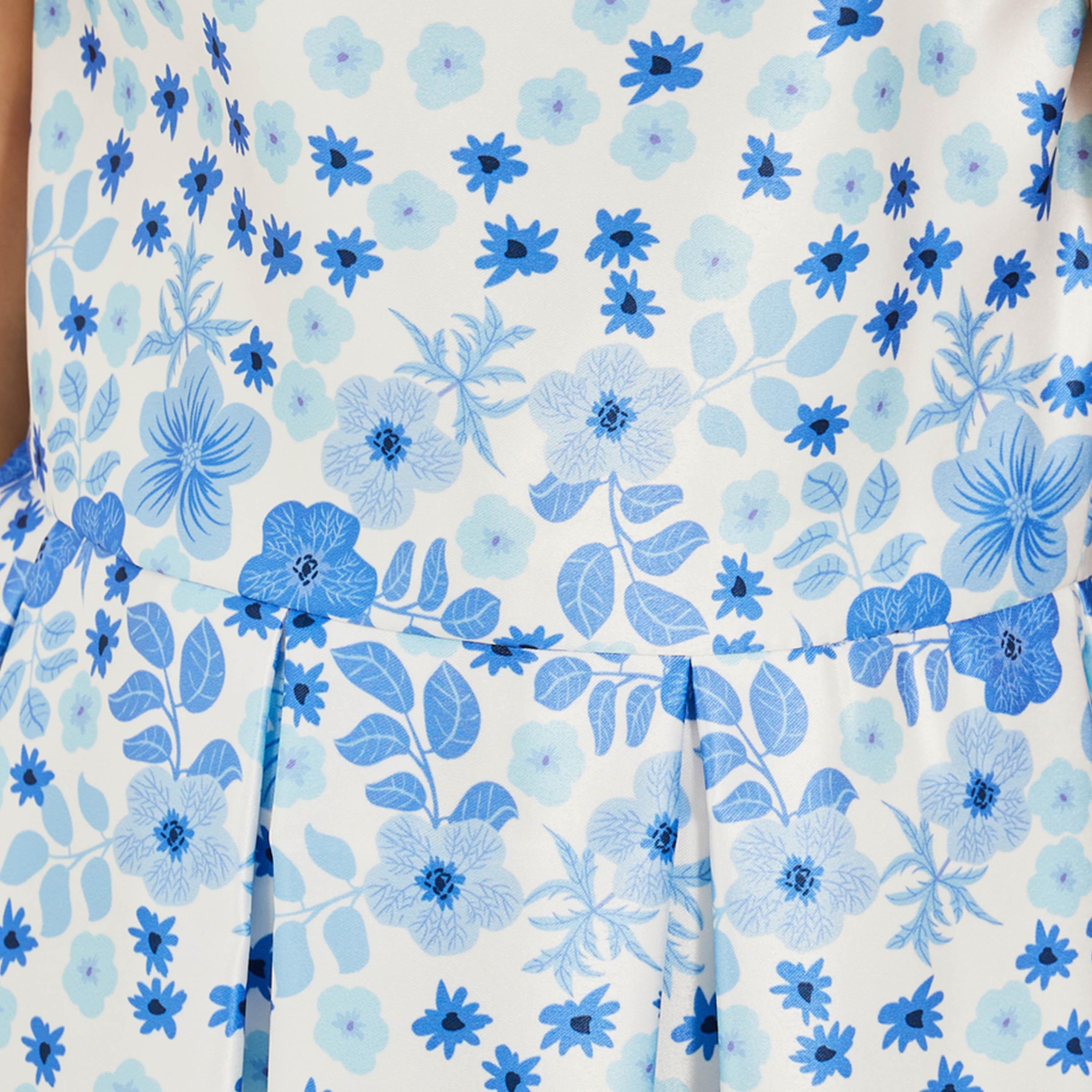 Styli Floral Printed Bow Detail Pleated Dress-girls-clothing-dressesandjumpsuits-image-3