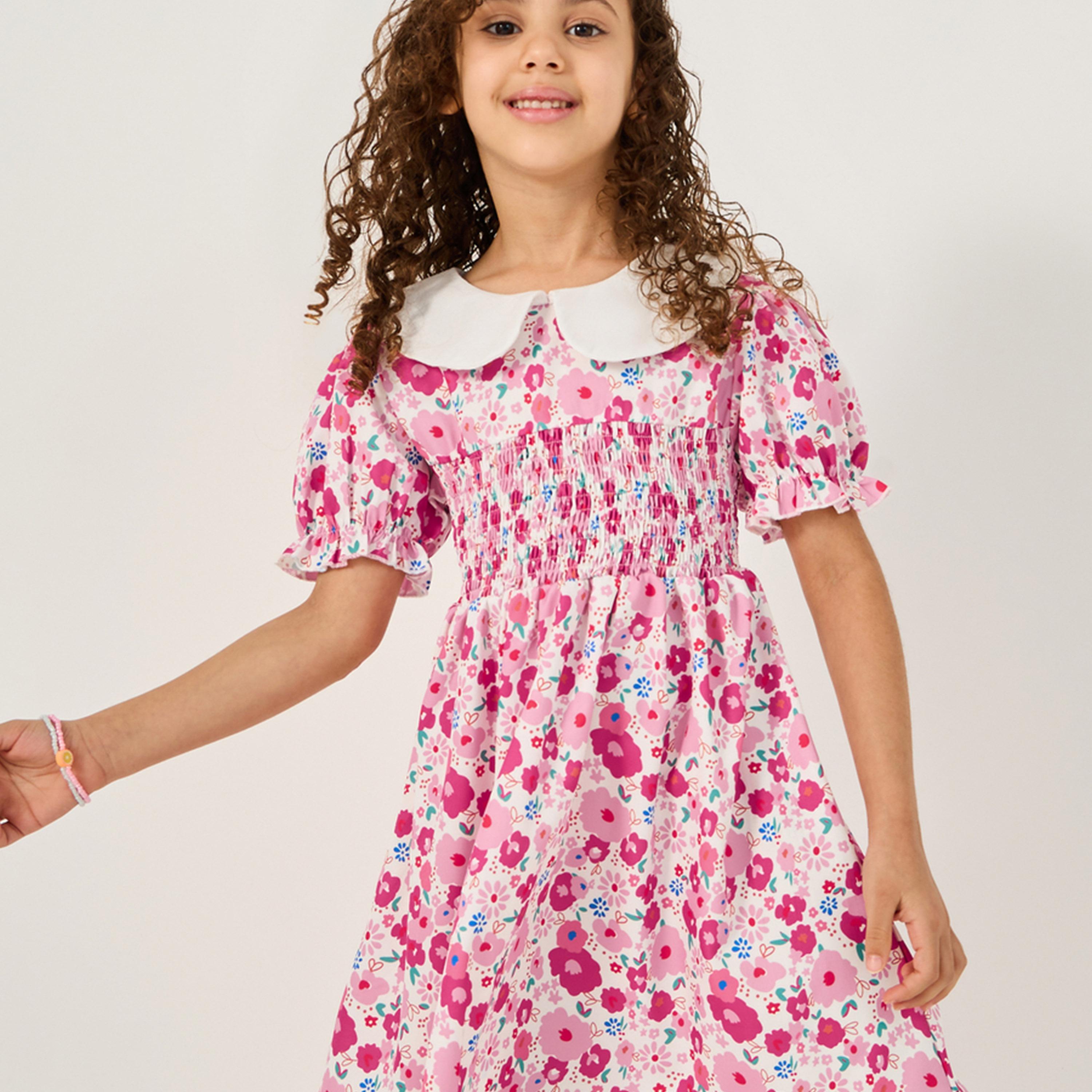 Styli Toddler Girl Printed Dress With Collar-girls-clothing-dressesandjumpsuits-image-2