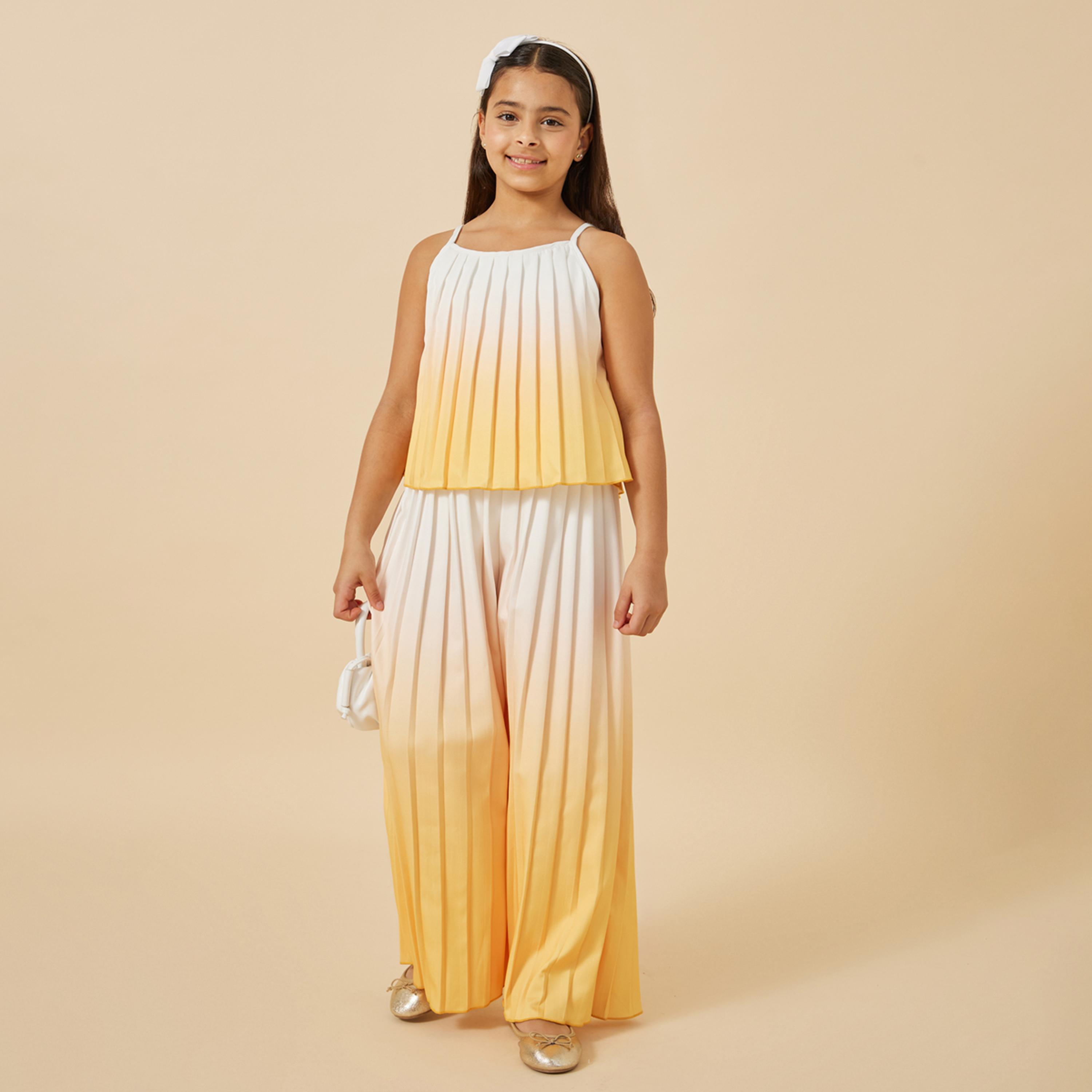 ستايلي - طقم للفتيات المراهقات بطبعة أومبري وكسرات-girls-clothing-setsandcoords-image-1