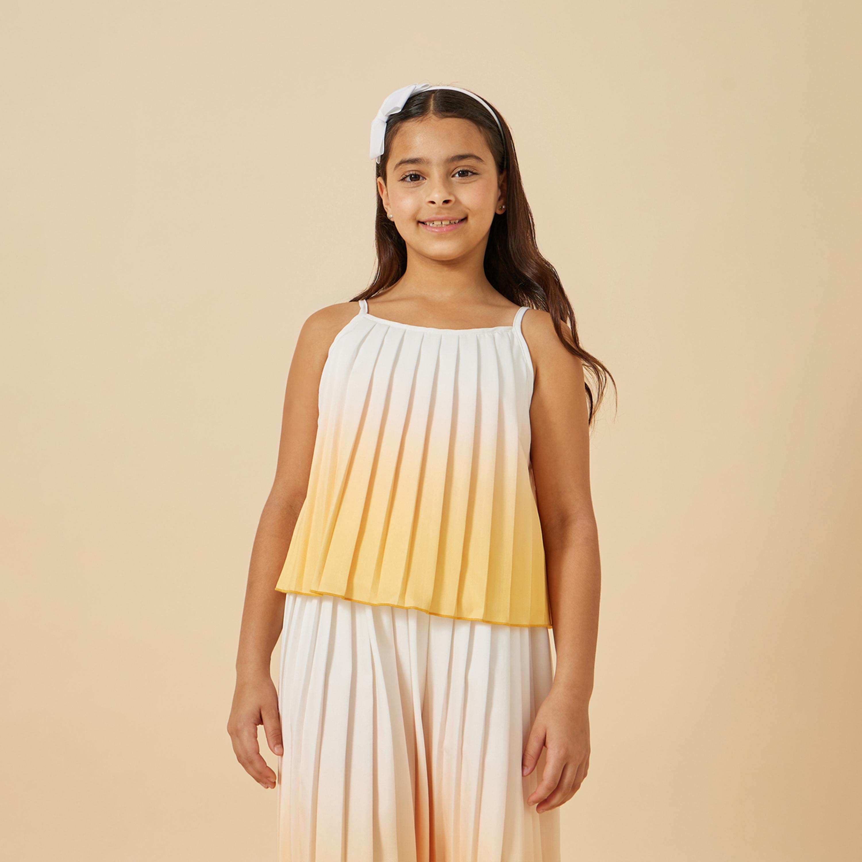 ستايلي - طقم للفتيات المراهقات بطبعة أومبري وكسرات-girls-clothing-setsandcoords-image-2
