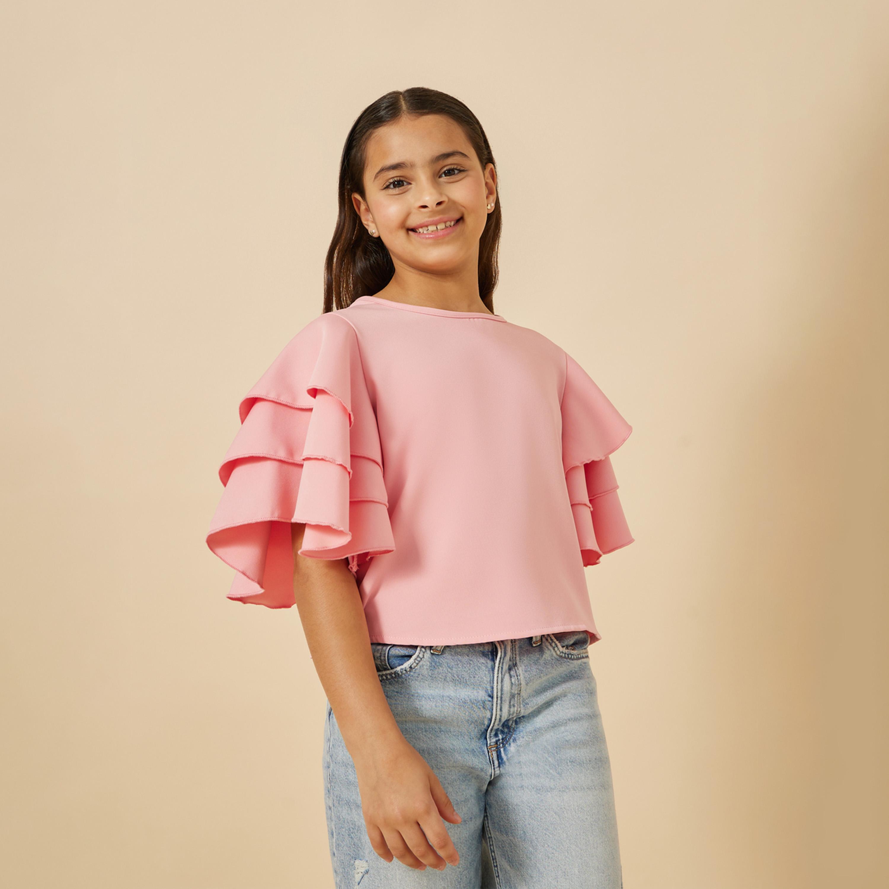 Styli Teen Girls Solid Blouse-girls-clothing-blousesandshirts-image-3