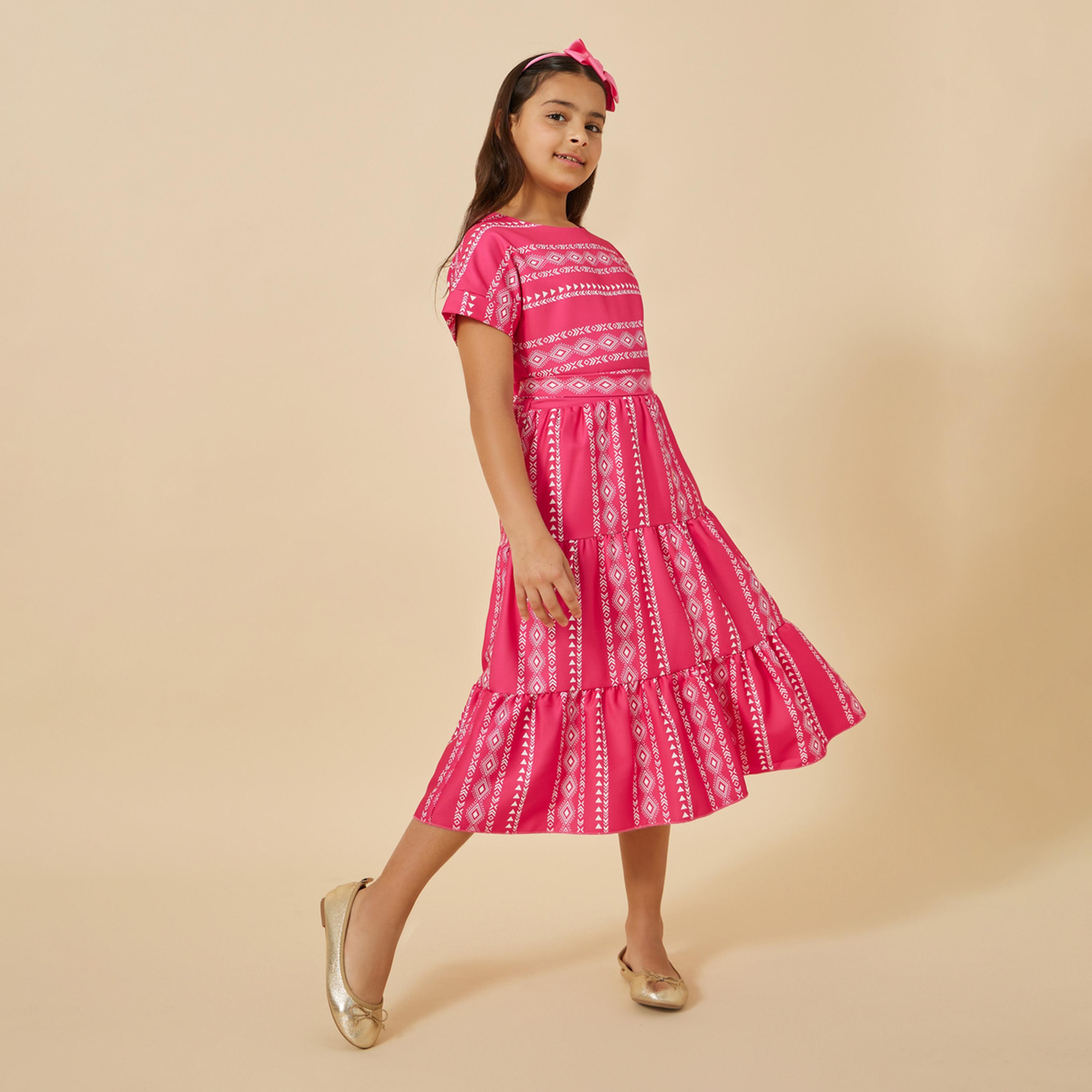 ستايلي - فستان ميدي مطبوع بالكامل-girls-clothing-dressesandjumpsuits-image-2