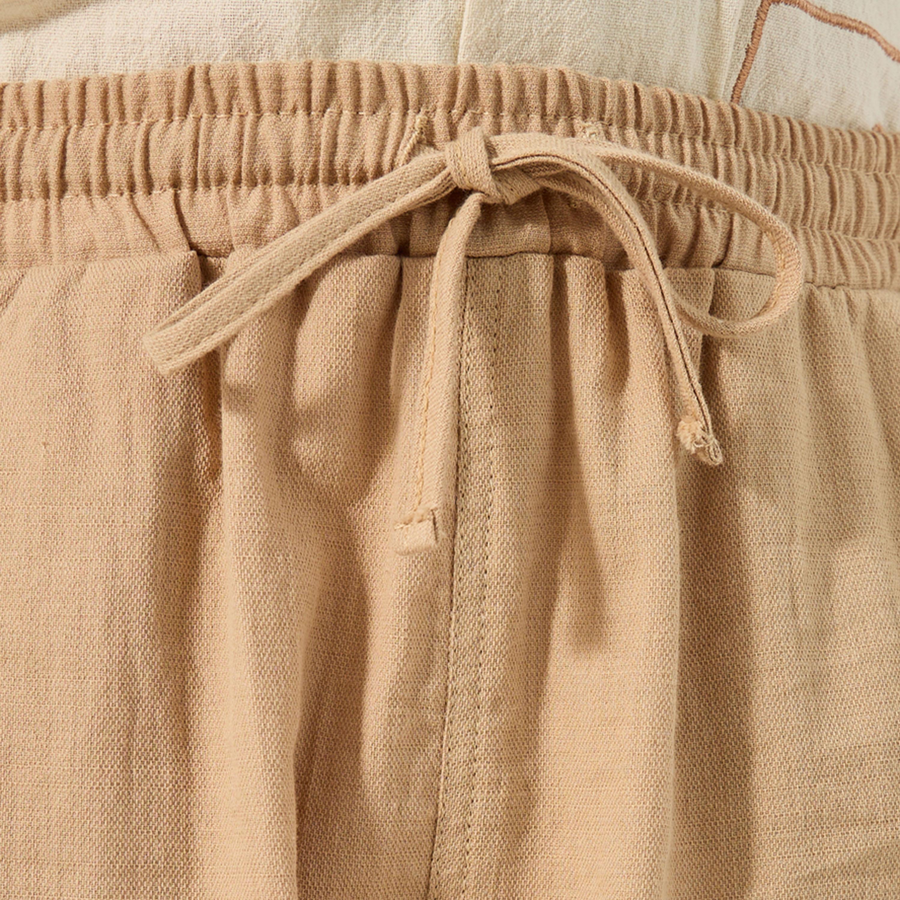 Styli Relaxed Fit Linen Pants with Drawstring-boys-clothing-bottoms-trousers-image-3