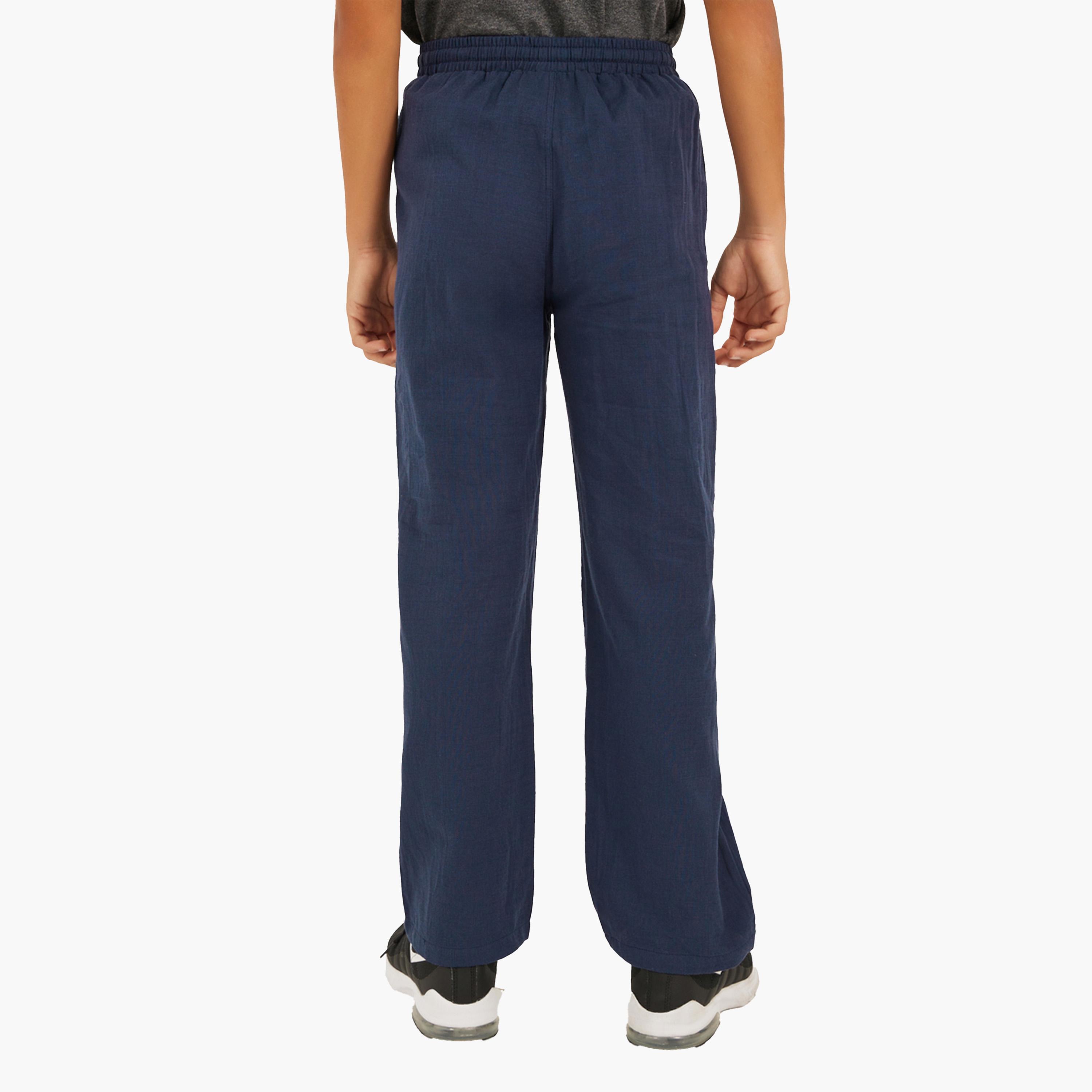 Styli Solid Drawstring Waist Relaxed Pants-boys-clothing-bottoms-trousers-image-4