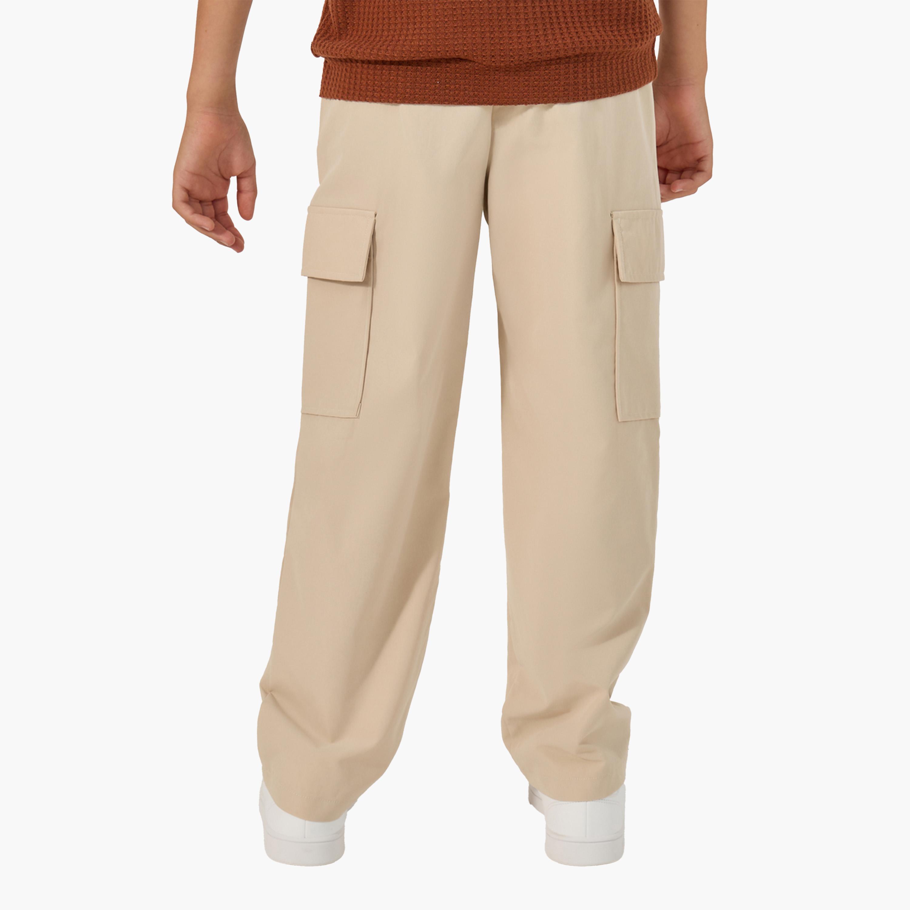 Styli Solid Pant with Cargo Pocket-boys-clothing-bottoms-trousers-image-4