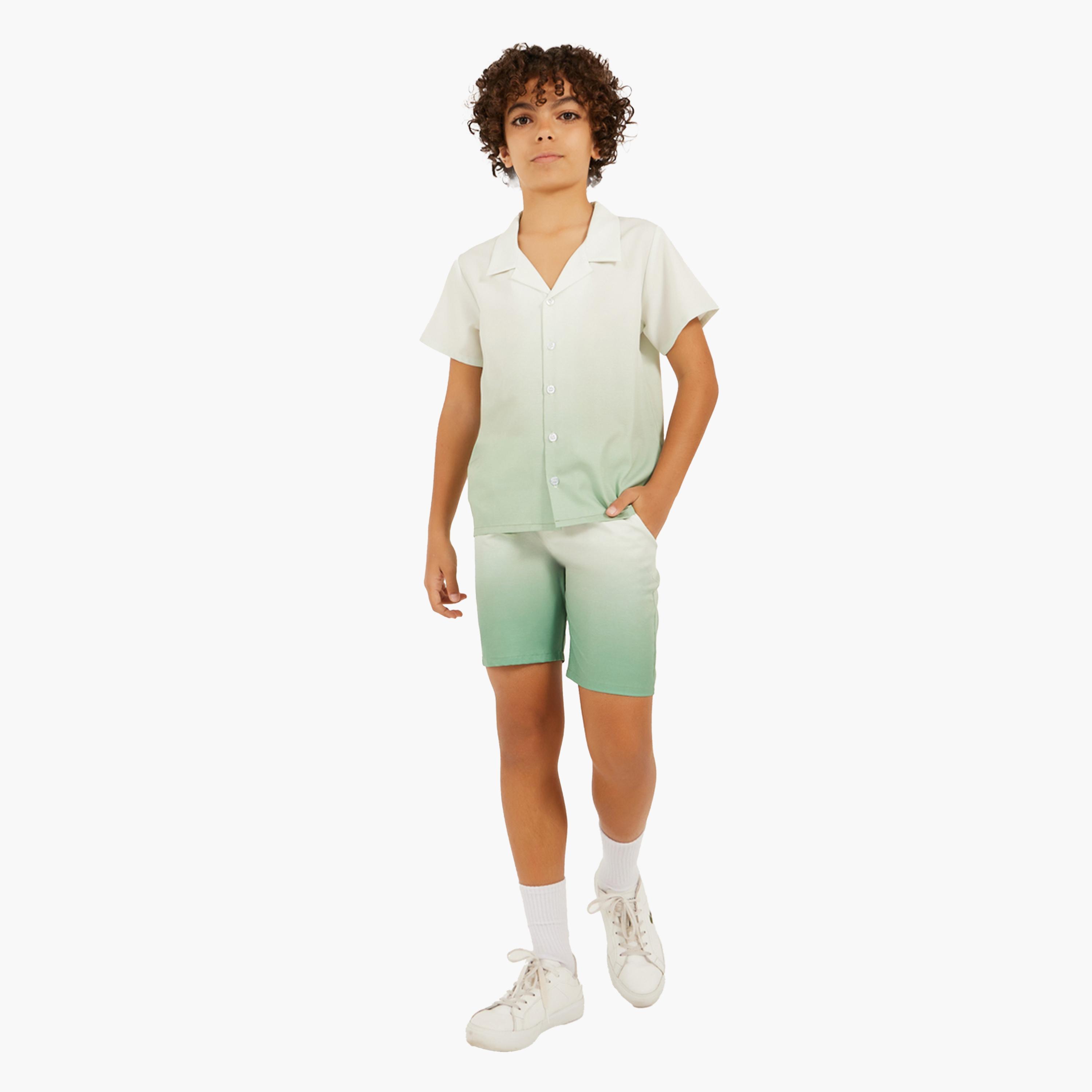 ستايلي-  طقم قميص وشورت قطني مطبوع بصبغة الغمس-boys-clothing-setsandcoords-image-2