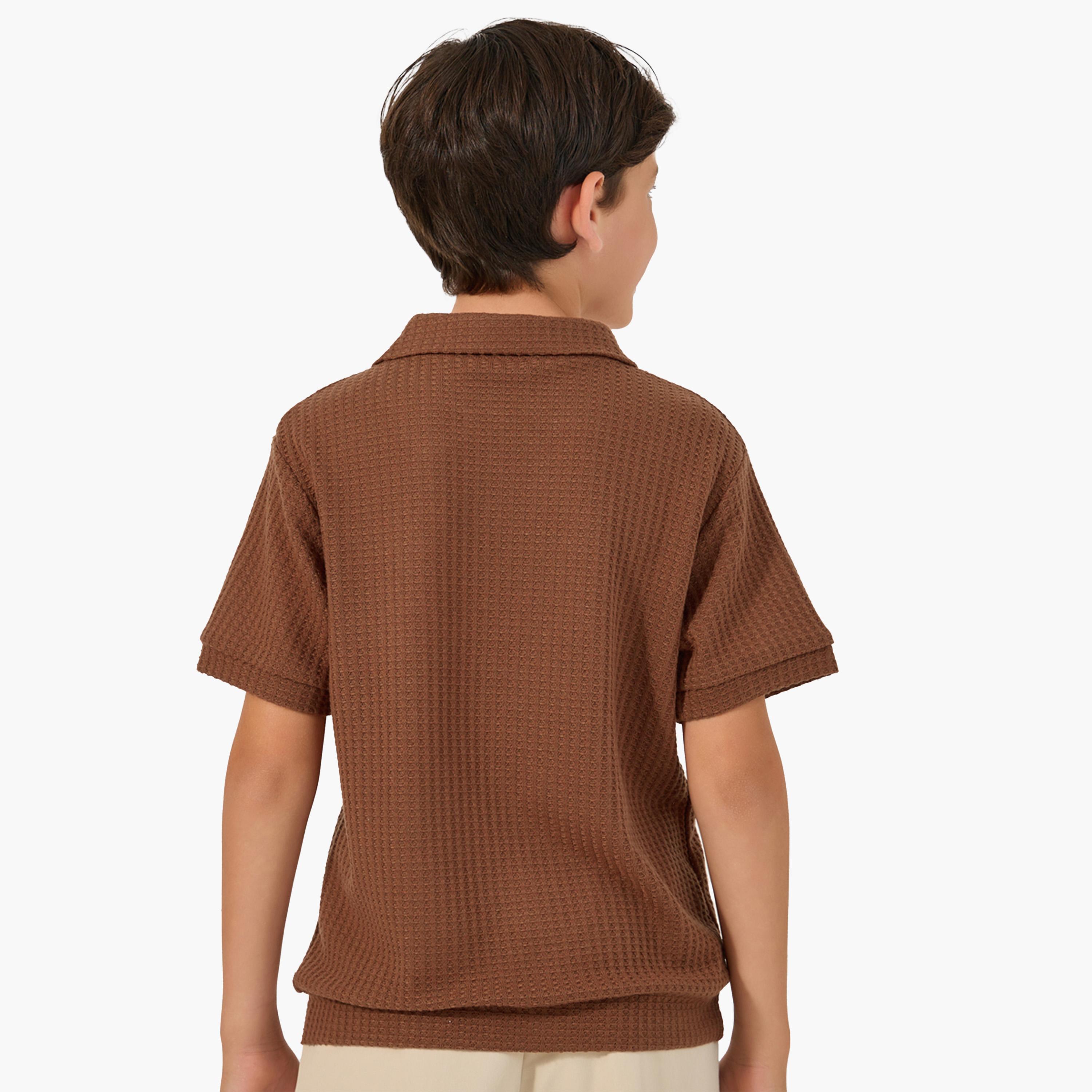 Styli Textured Polo Neck T-Shirt-boys-clothing-tshirtsandpolos-image-4