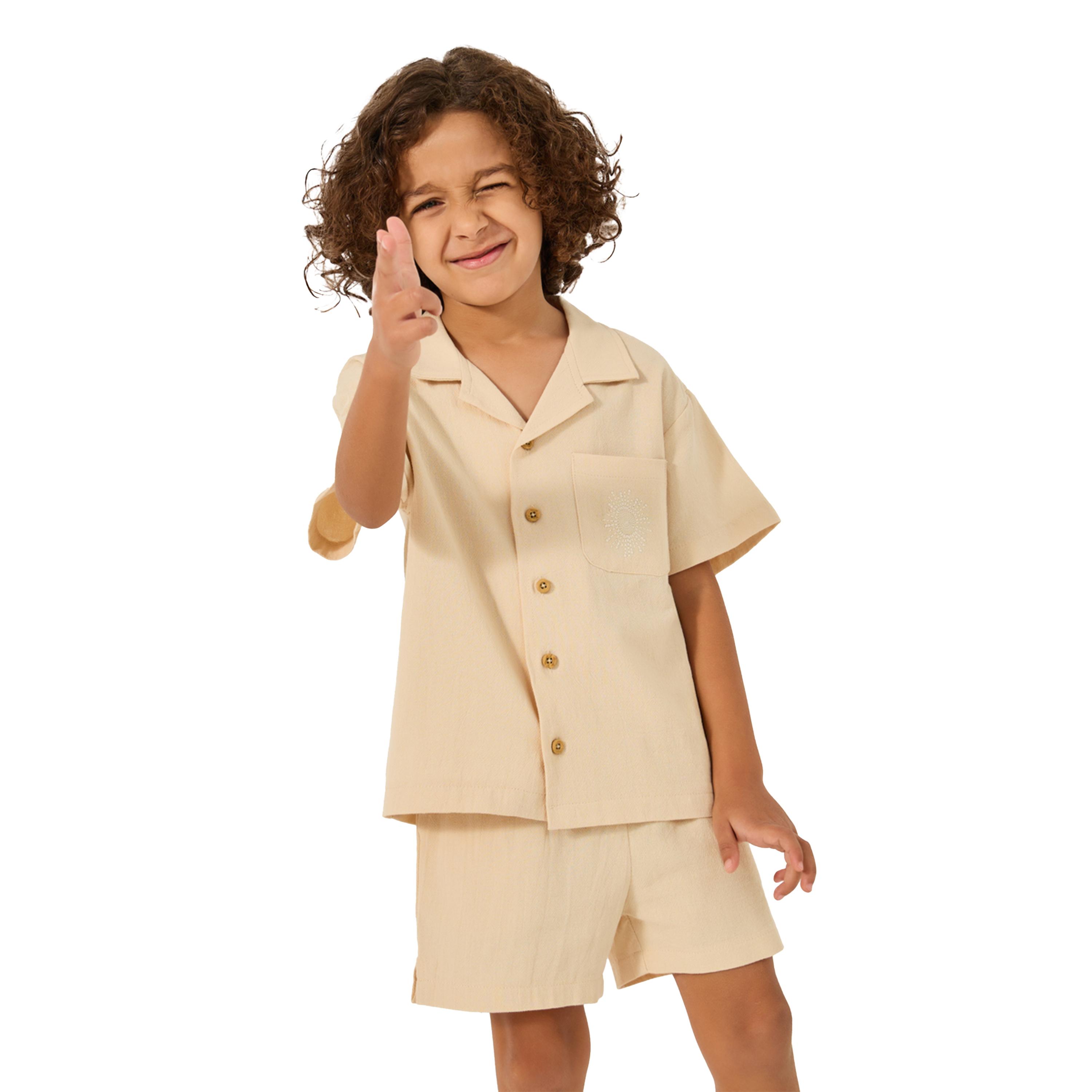 ستايلي -  طقم للأولاد الصغار مع تطريز جيب-boys-clothing-setsandcoords-image-2