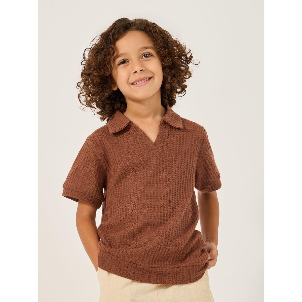 Styli Textured Knit Regular Fit Polo Neck T-Shirt-boys-clothing-tshirtsandpolos-image-1