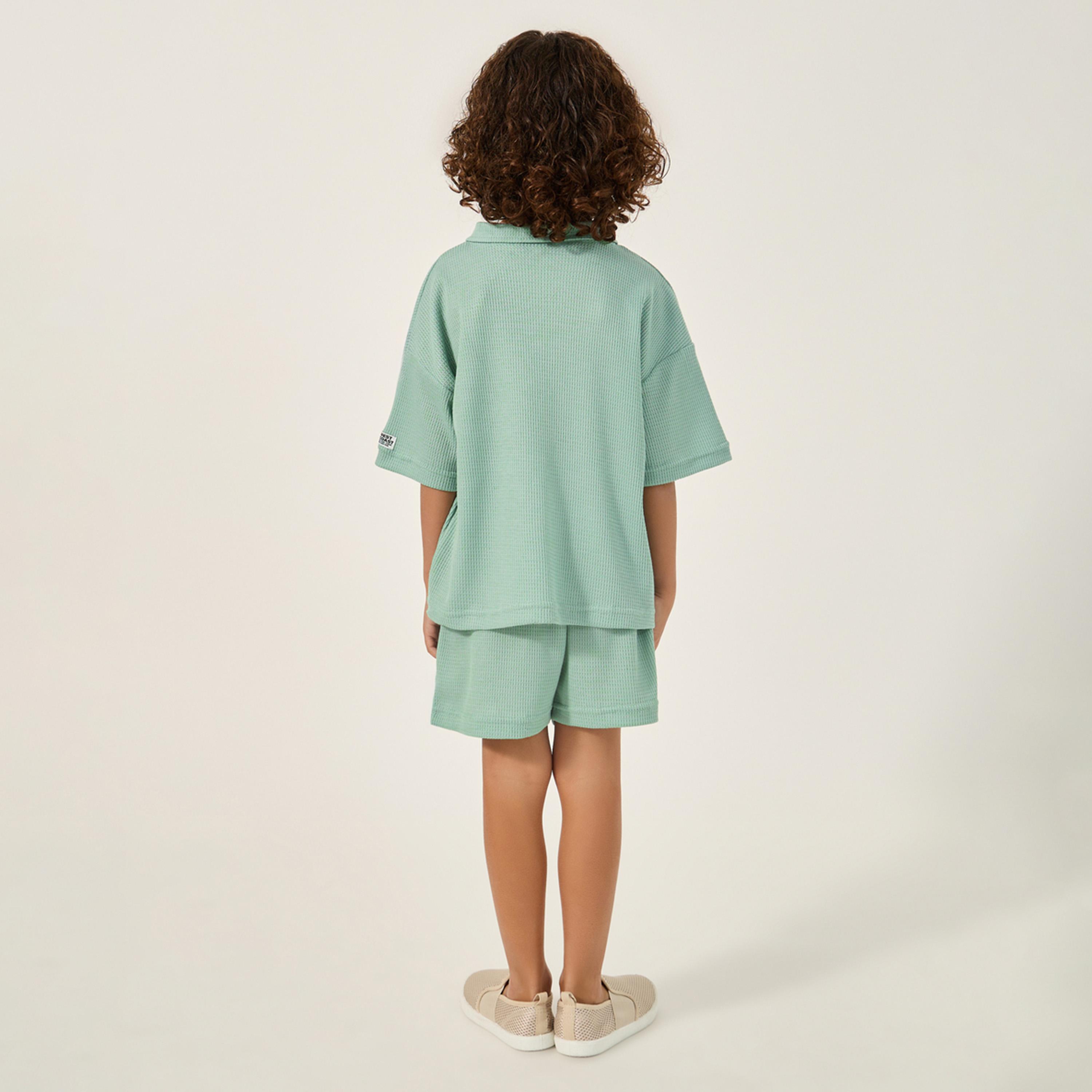 ستايلي - طقم تي شيرت بولو وشورت محبوك للأولاد الصغار-boys-clothing-setsandcoords-image-5