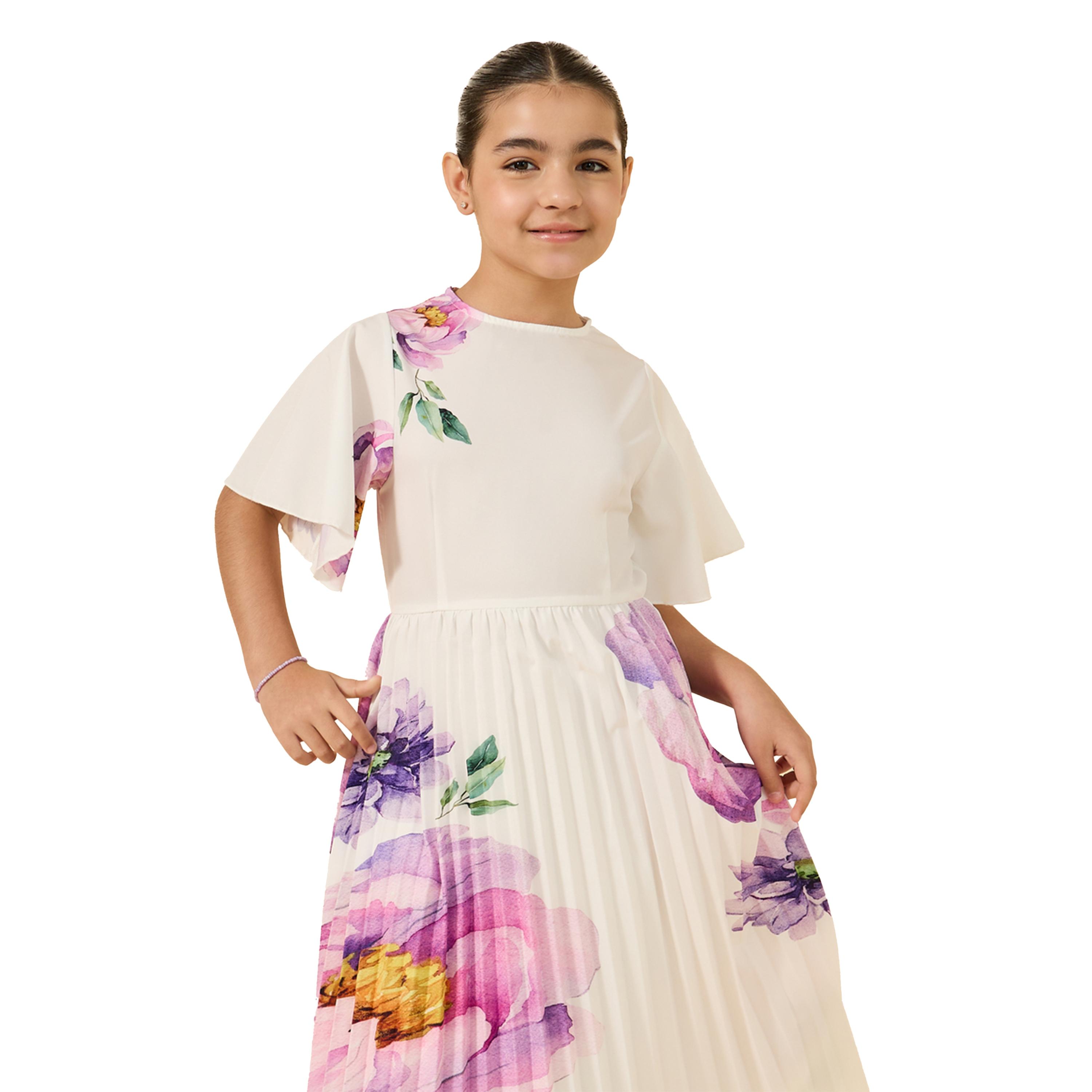 Styli Teen Girls Pleated dress with placement print-girls-clothing-dressesandjumpsuits-image-2