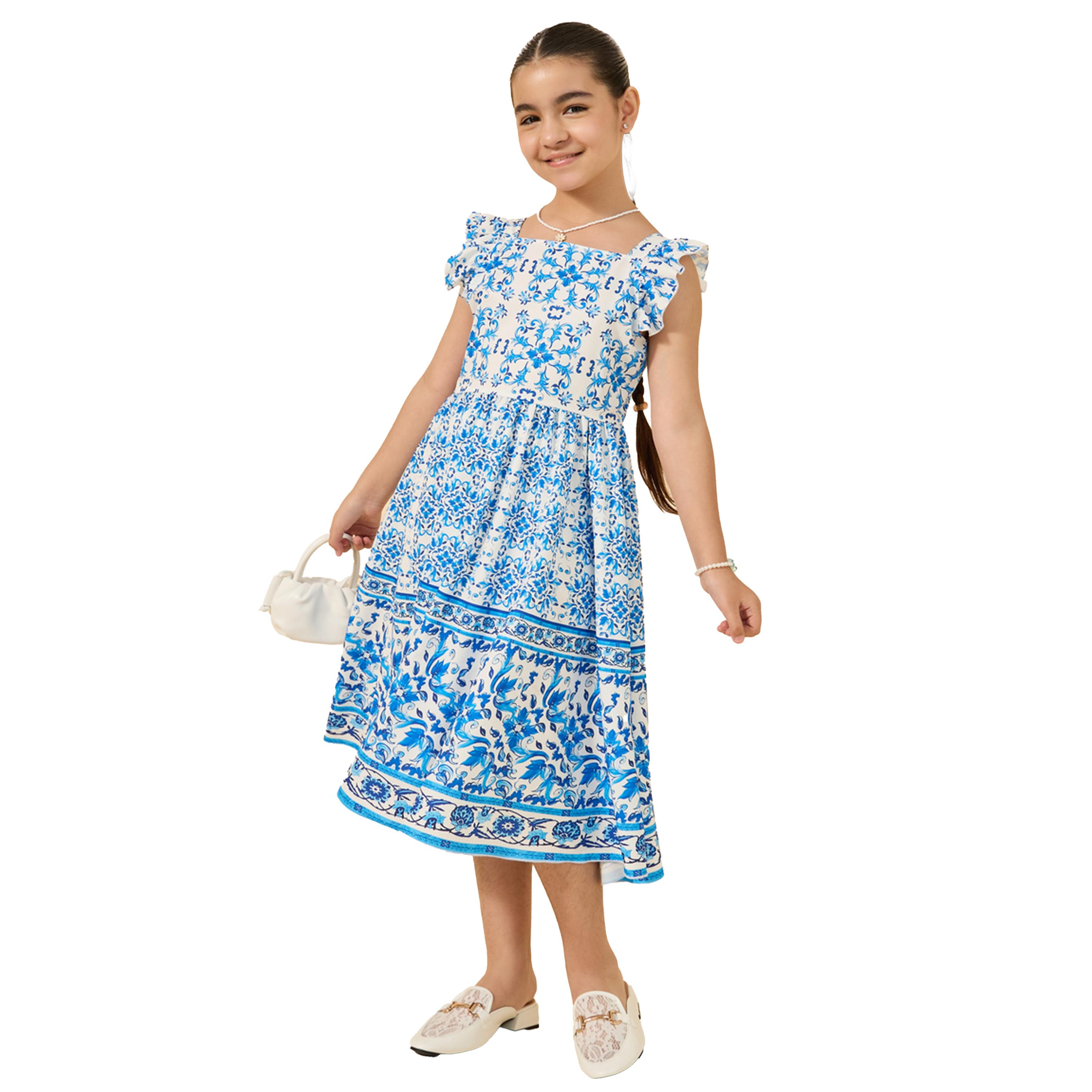 Styli All Over Print Ruffled Sleeves Dress-girls-clothing-dressesandjumpsuits-image-1