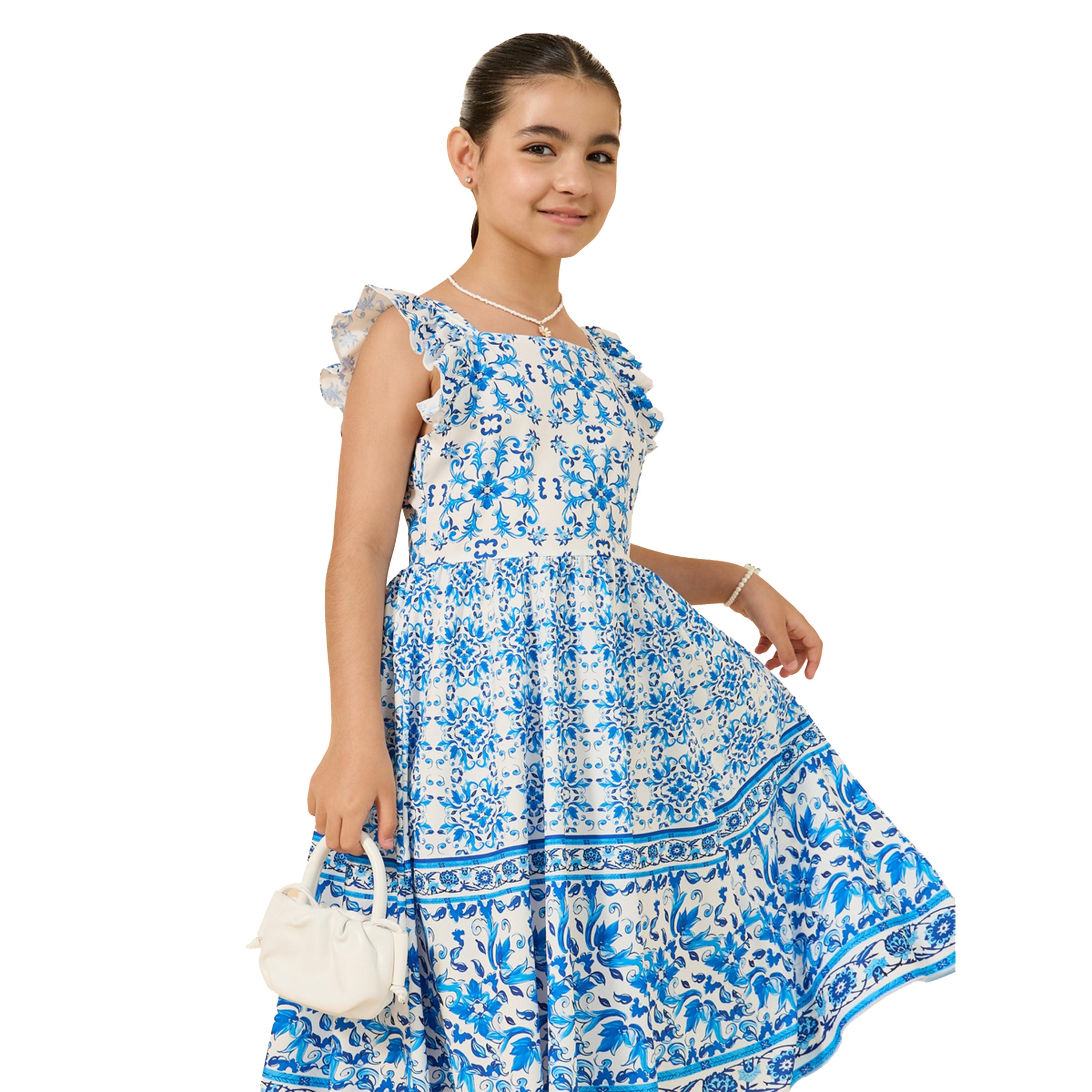 Styli All Over Print Ruffled Sleeves Dress-girls-clothing-dressesandjumpsuits-image-2