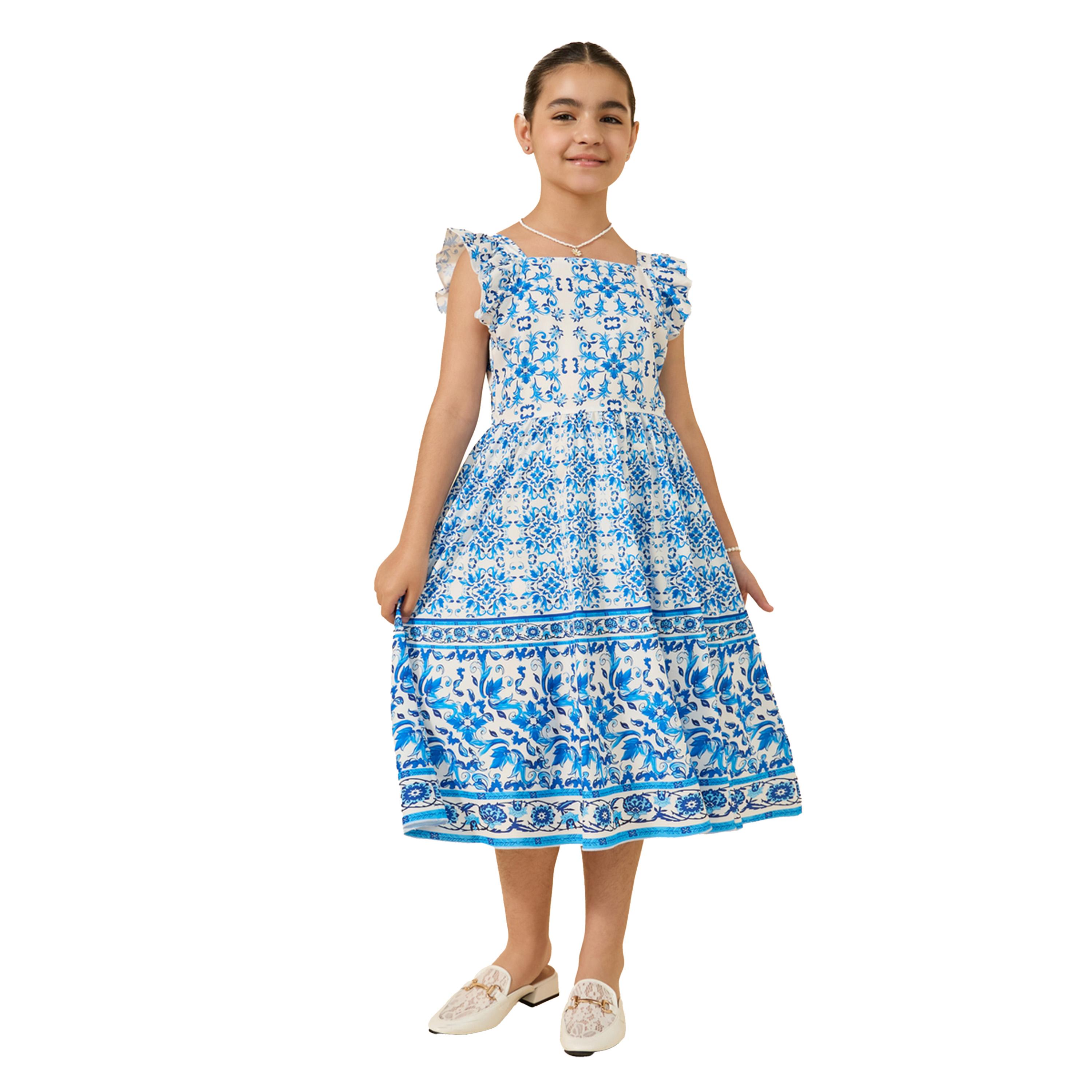 Styli All Over Print Ruffled Sleeves Dress-girls-clothing-dressesandjumpsuits-image-3