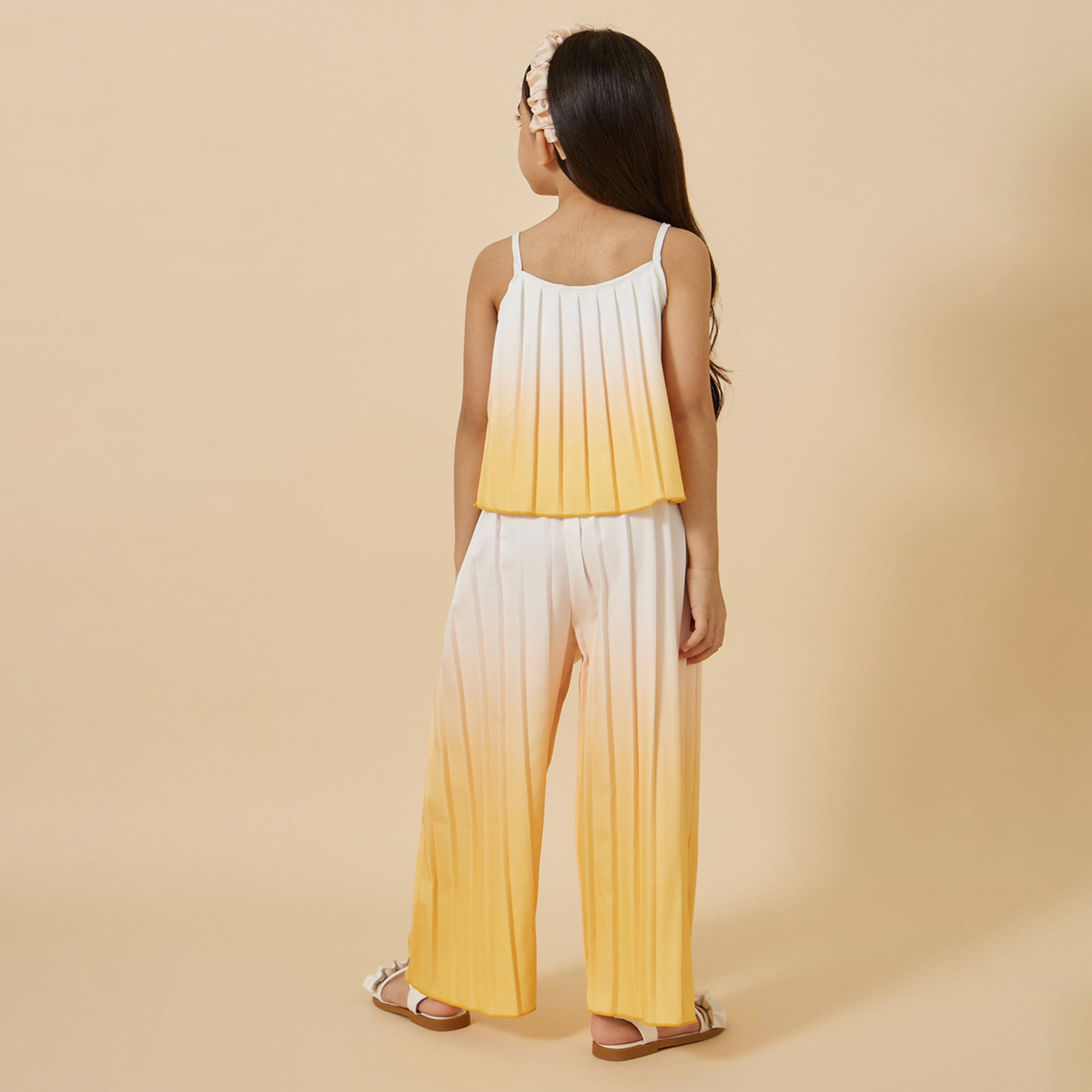 ستايلي - طقم للبنات الصغار بطبعة أومبري وكسرات-girls-clothing-setsandcoords-image-5