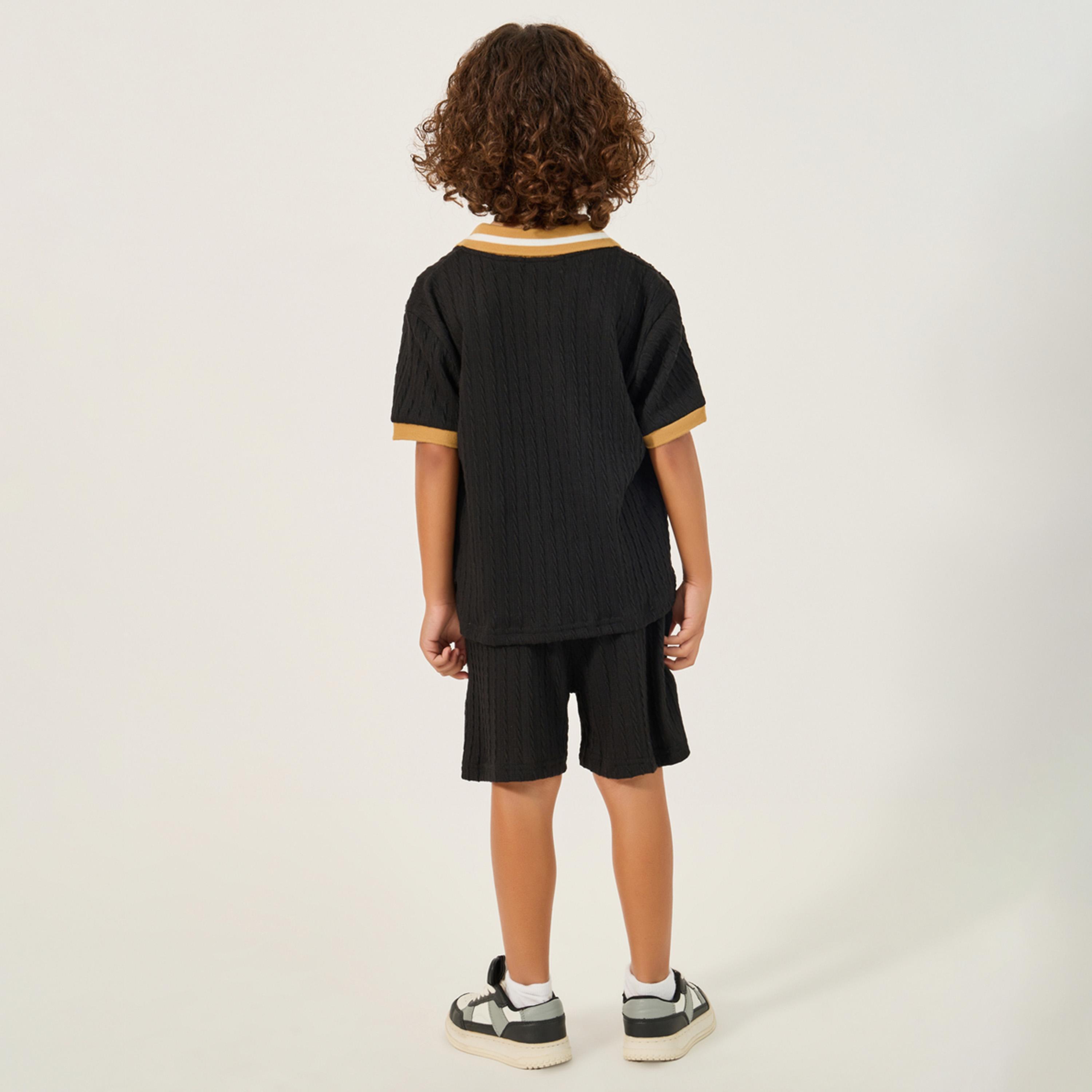 ستايلي - طقم تي شيرت وشورت من البوليستر للأولاد الصغار-boys-clothing-setsandcoords-image-5