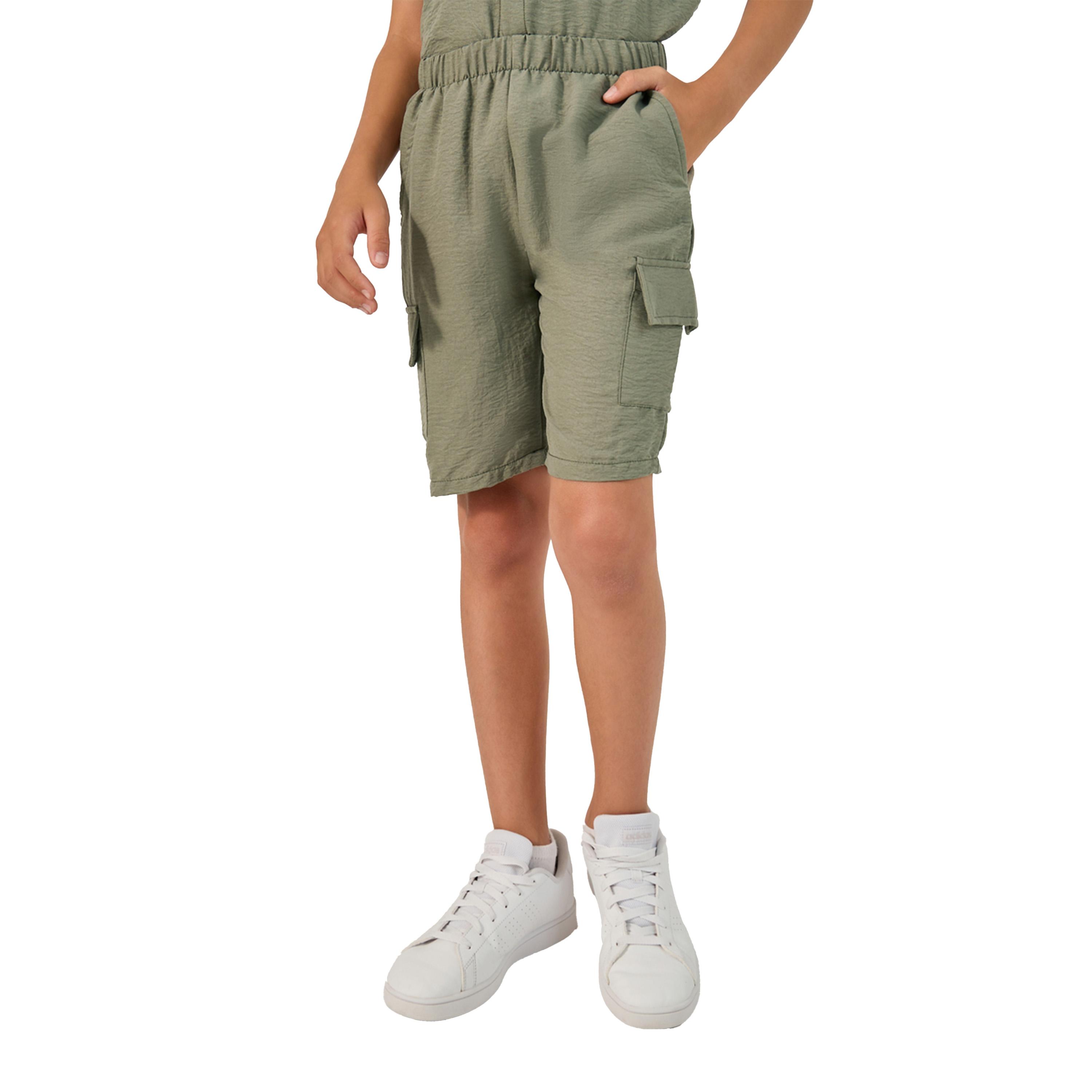 Styli Solid Crinkled Shirt and Cargo Shorts Set-boys-clothing-setsandcoords-image-4