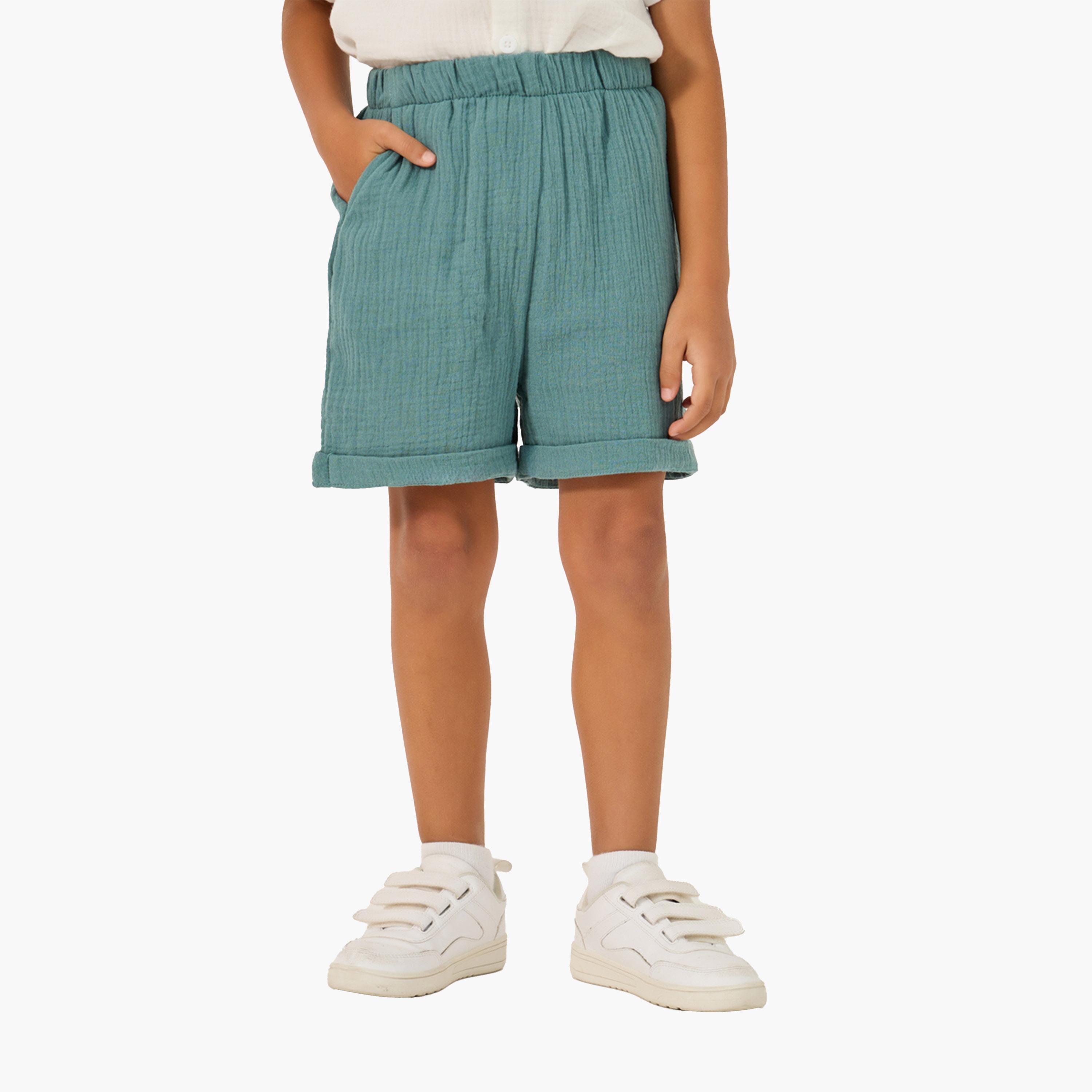 Styli Mandarin Collar Shirt and Shorts Set-boys-clothing-setsandcoords-image-4