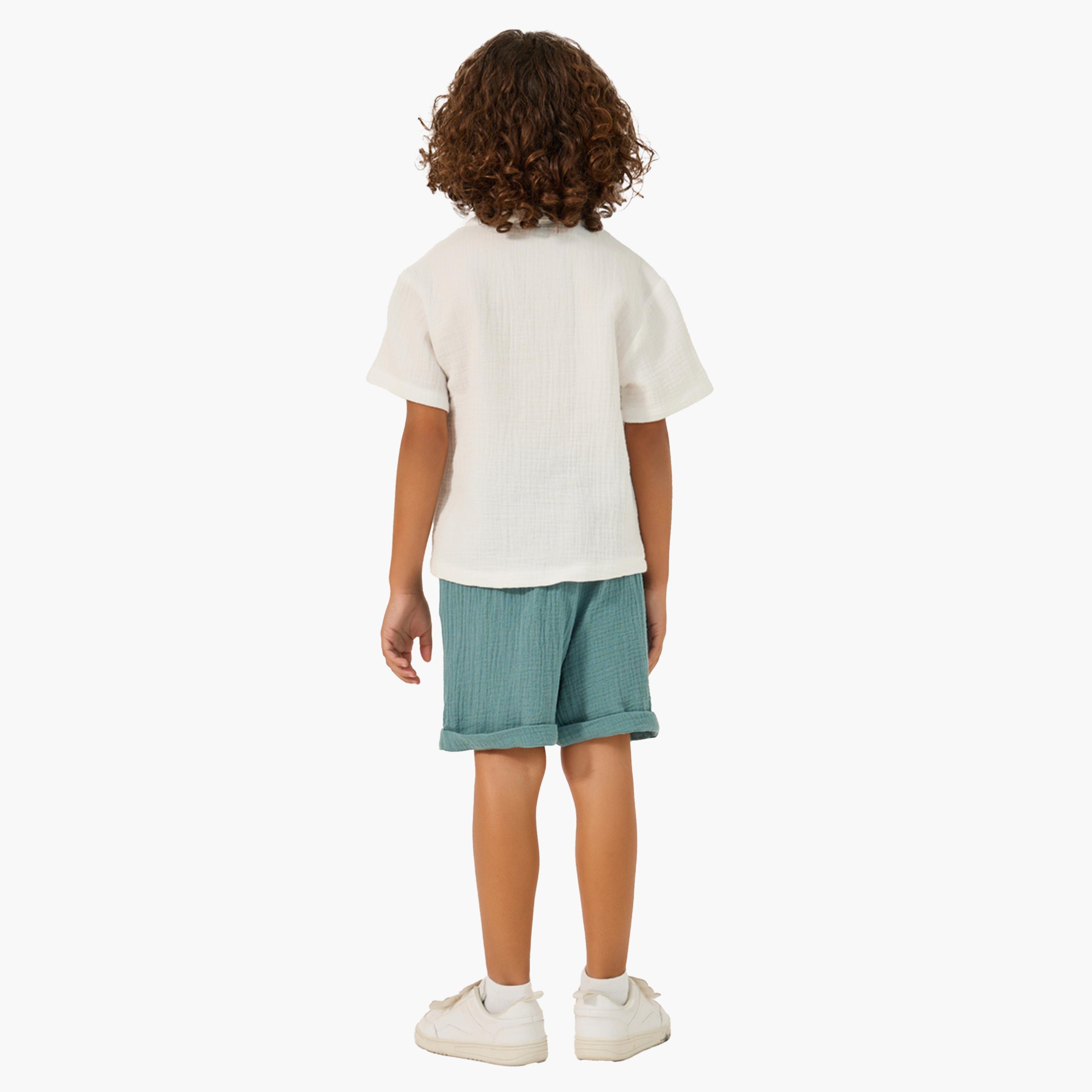 ستايلي-  طقم قميص وشورت ياقة ماندرين-boys-clothing-setsandcoords-image-5