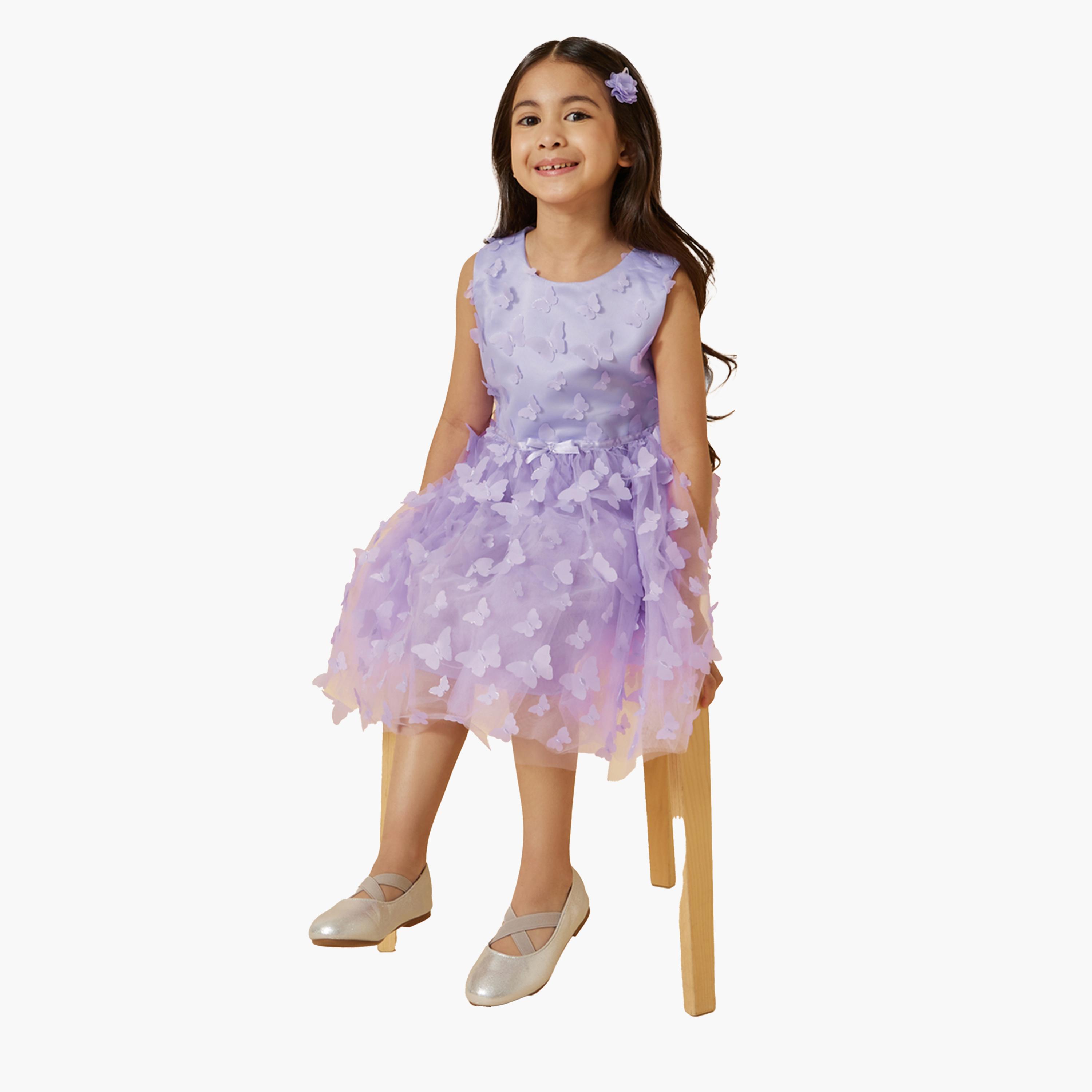 Styli Butterfly Appliques Sleeveless Dress-girls-clothing-dressesandjumpsuits-image-2