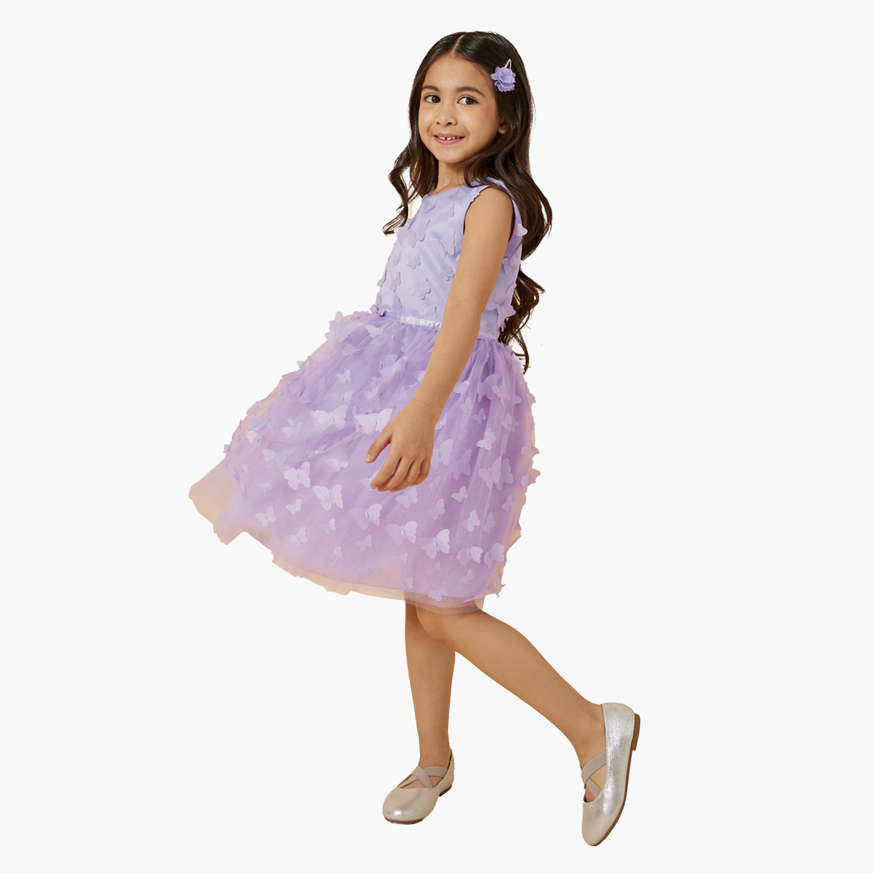 Styli Butterfly Appliques Sleeveless Dress-girls-clothing-dressesandjumpsuits-image-3
