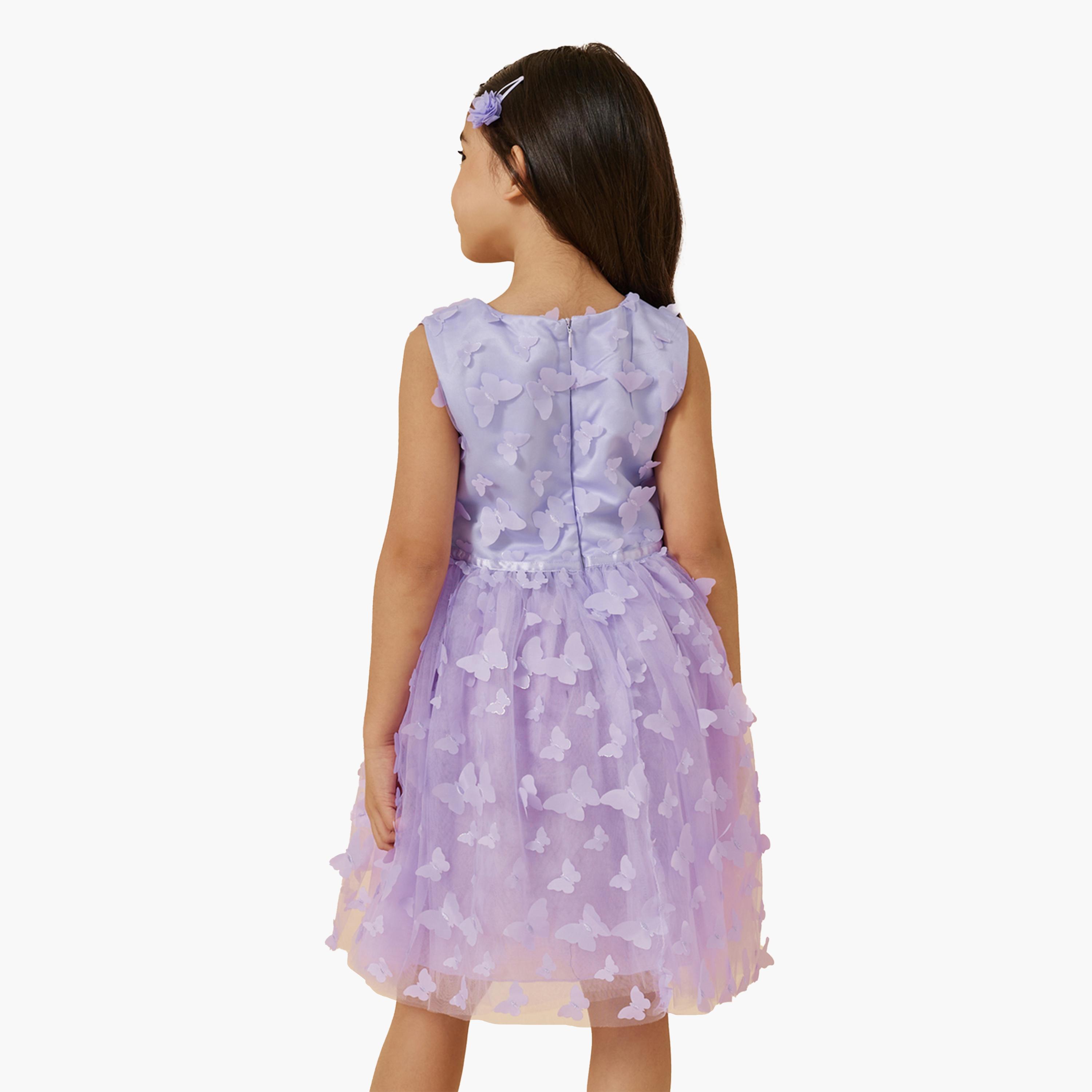 Styli Butterfly Appliques Sleeveless Dress-girls-clothing-dressesandjumpsuits-image-6