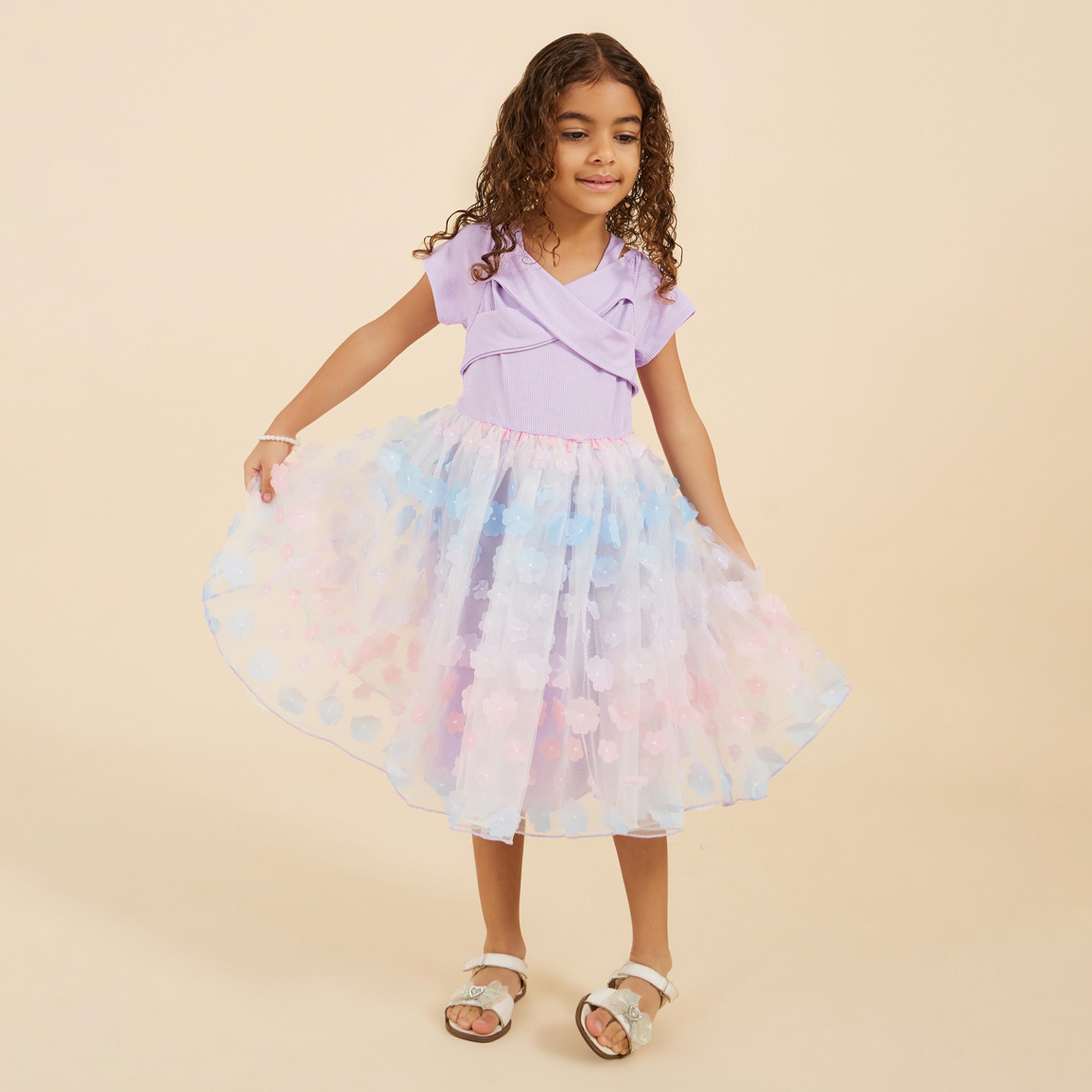 ستايلي - فستان للفتيات الصغيرات بتصميم فراشة ثلاثي الأبعاد-girls-clothing-dressesandjumpsuits-image-1