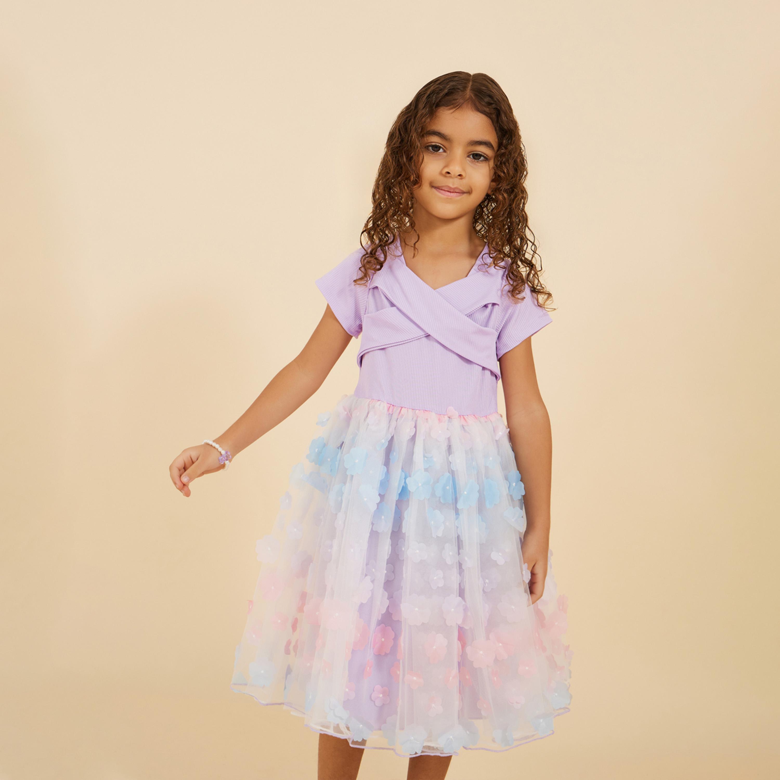 ستايلي - فستان للفتيات الصغيرات بتصميم فراشة ثلاثي الأبعاد-girls-clothing-dressesandjumpsuits-image-3