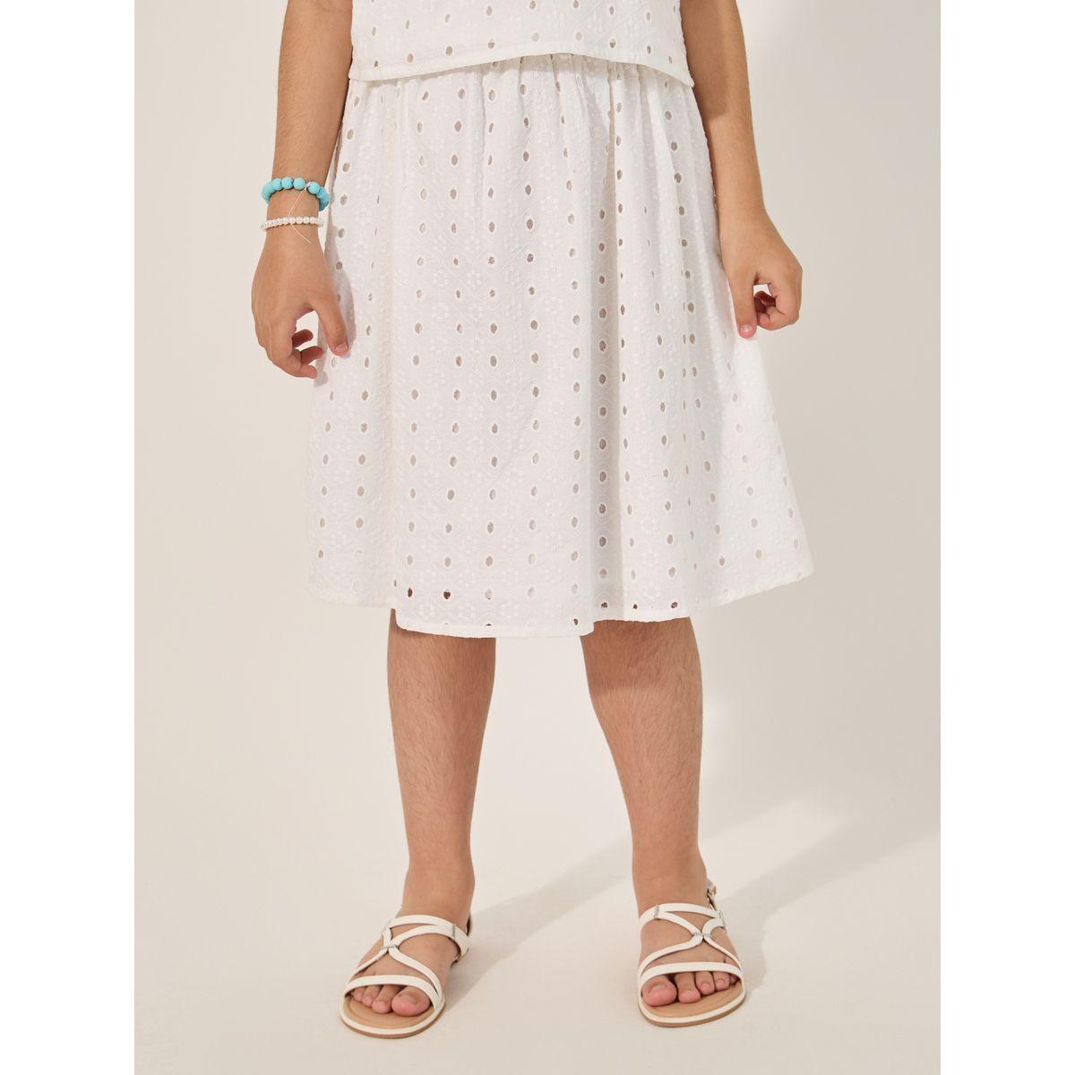 Styli Schiffli Short Sleeve Blouse and Skirt Set-girls-clothing-setsandcoords-image-4
