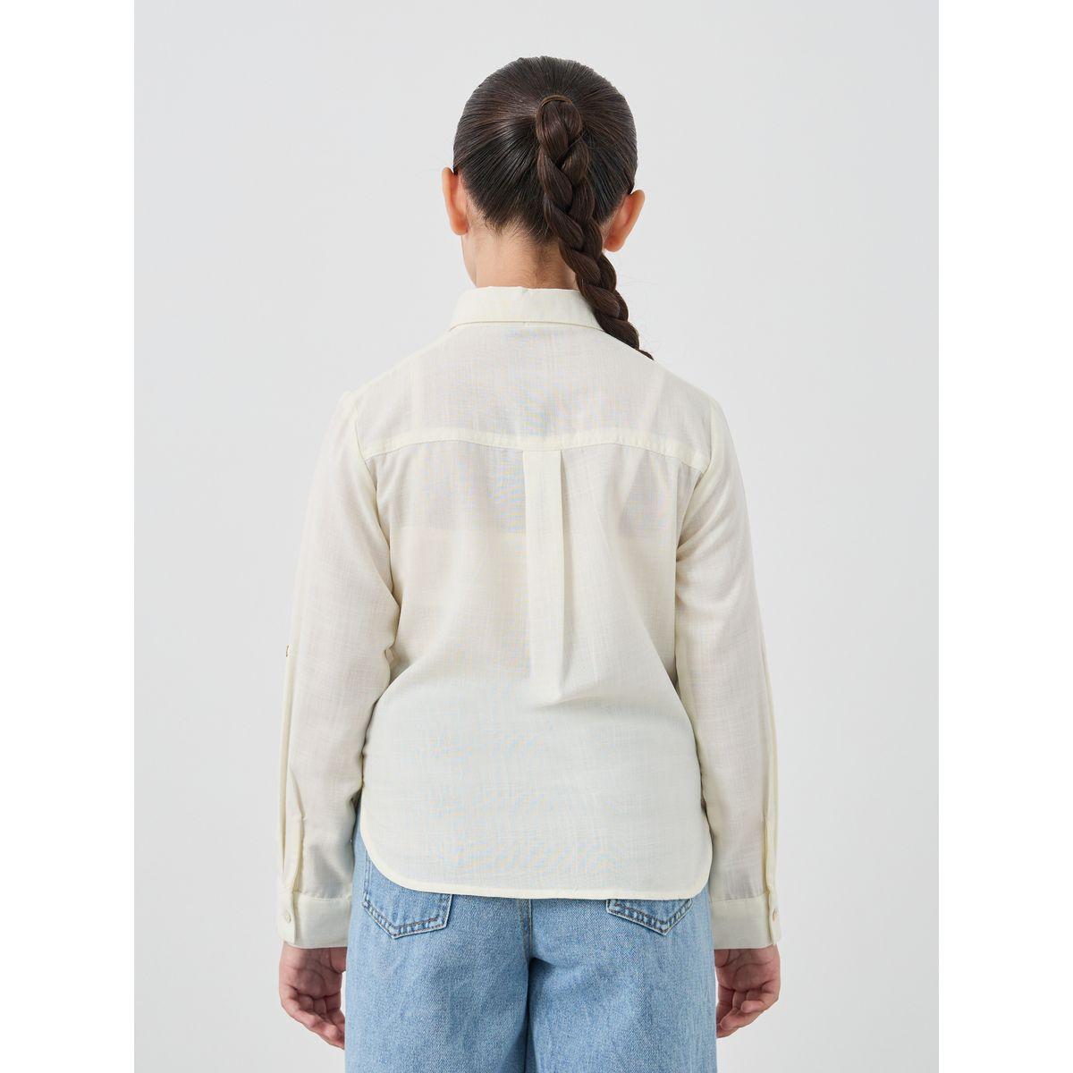 بلوزة بتفاصيل مُطرّزة وأكمام مطوية-girls-clothing-blousesandshirts-image-4