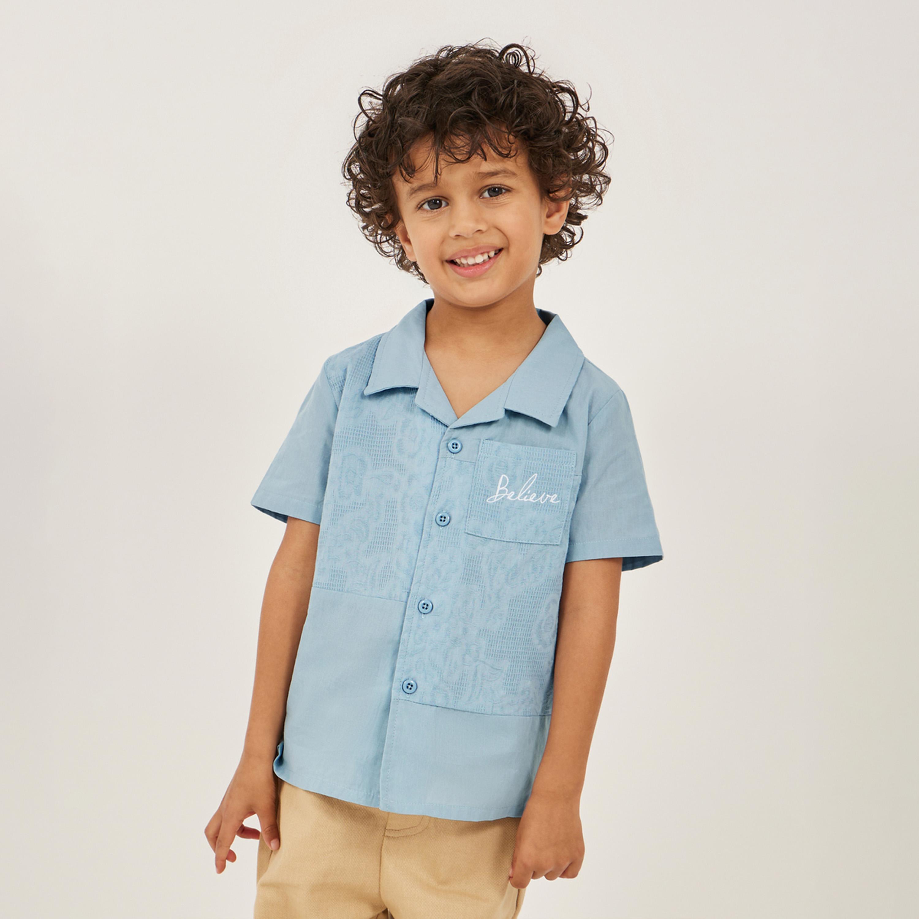 Styli Toddler Boys Cut And Sew Panel Shirt-boys-clothing-shirts-image-1