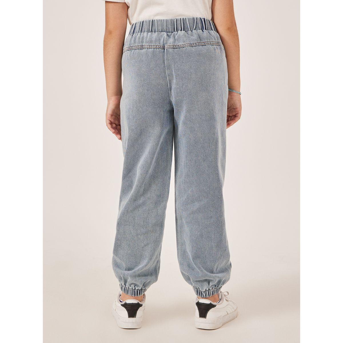 Styli Light Blue Denim Jogger Pants-girls-clothing-bottoms-jeansandjeggings-image-4