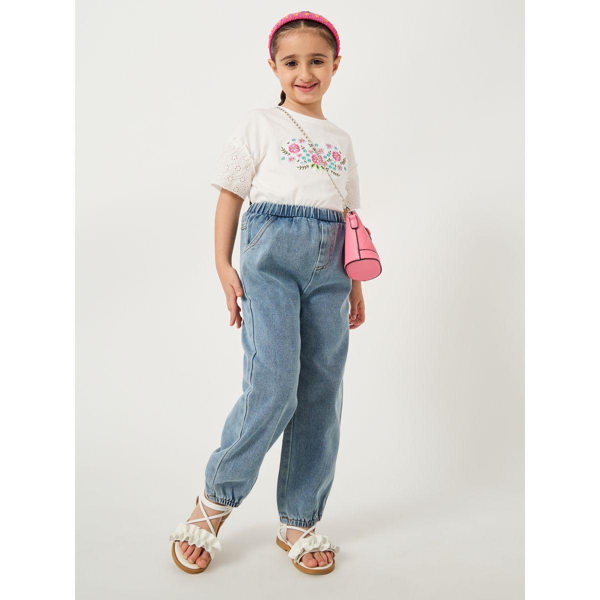 Styli Plain Elasticated Waistband Jogger Jeans-girls-clothing-bottoms-jeansandjeggings-image-1