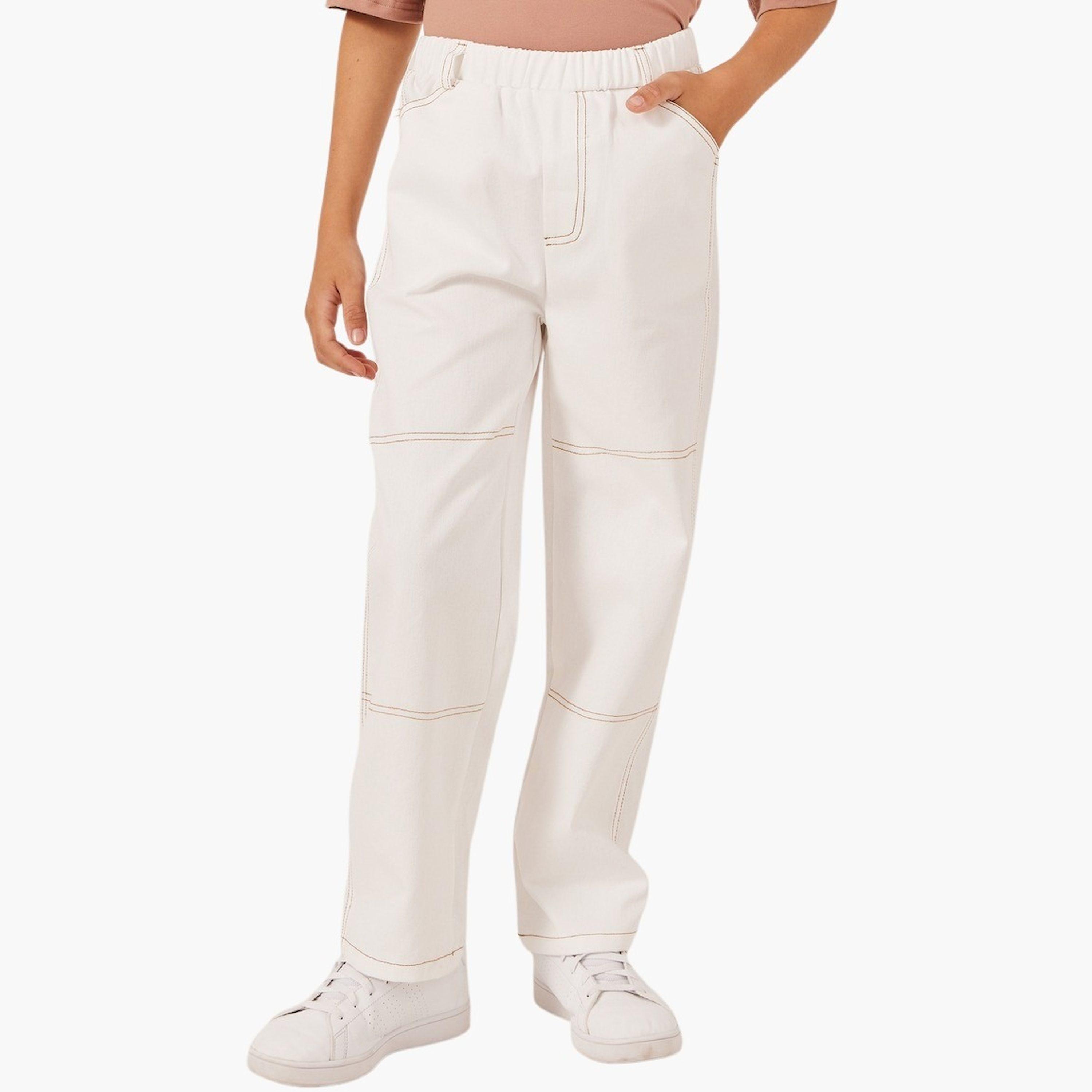Styli Contrast Stitch Cut and Sew Detail Relaxed Fit Pants-boys-clothing-bottoms-trousers-image-1