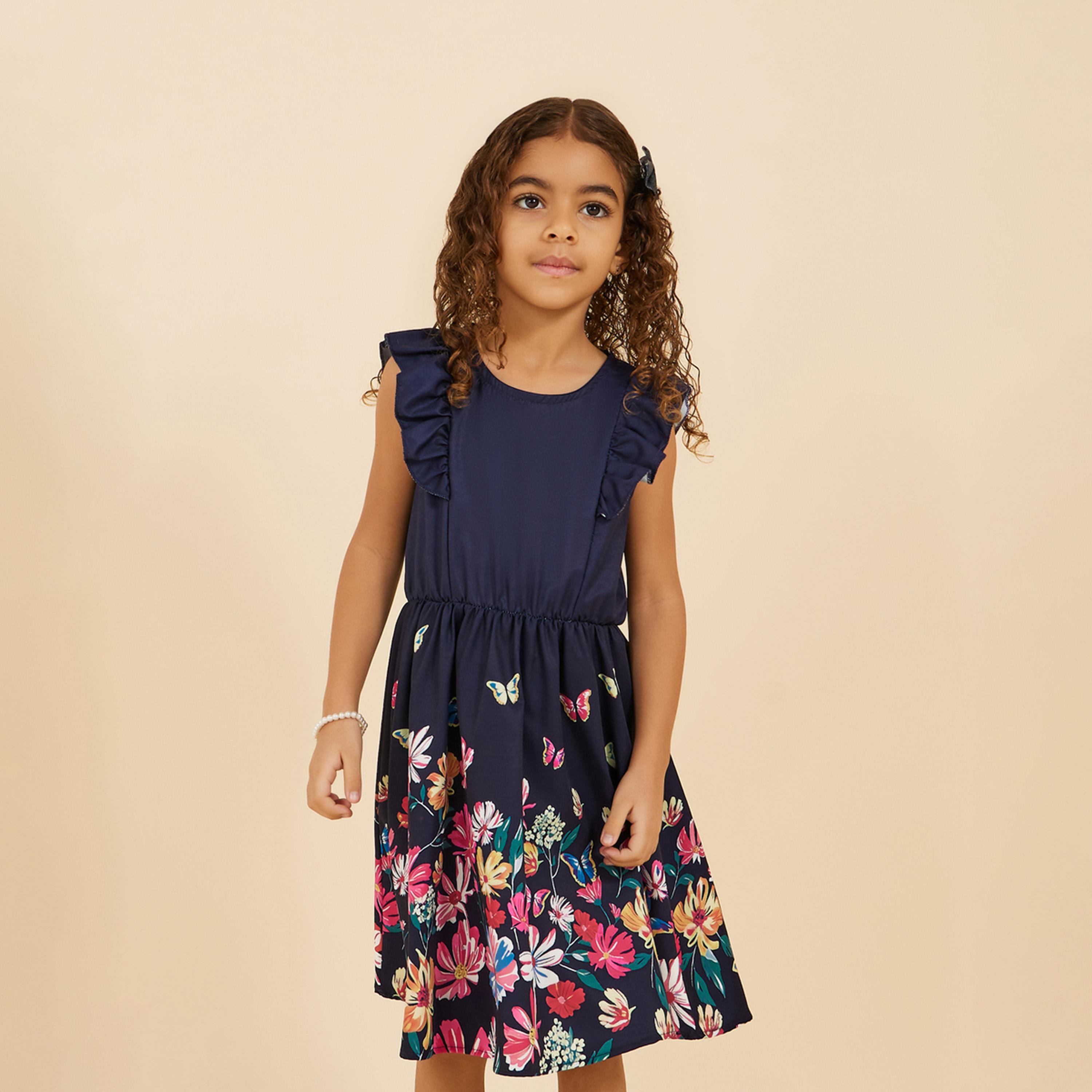 ستايلي - فستان بطبعة رسومات للبنات الصغار-girls-clothing-dressesandjumpsuits-image-2