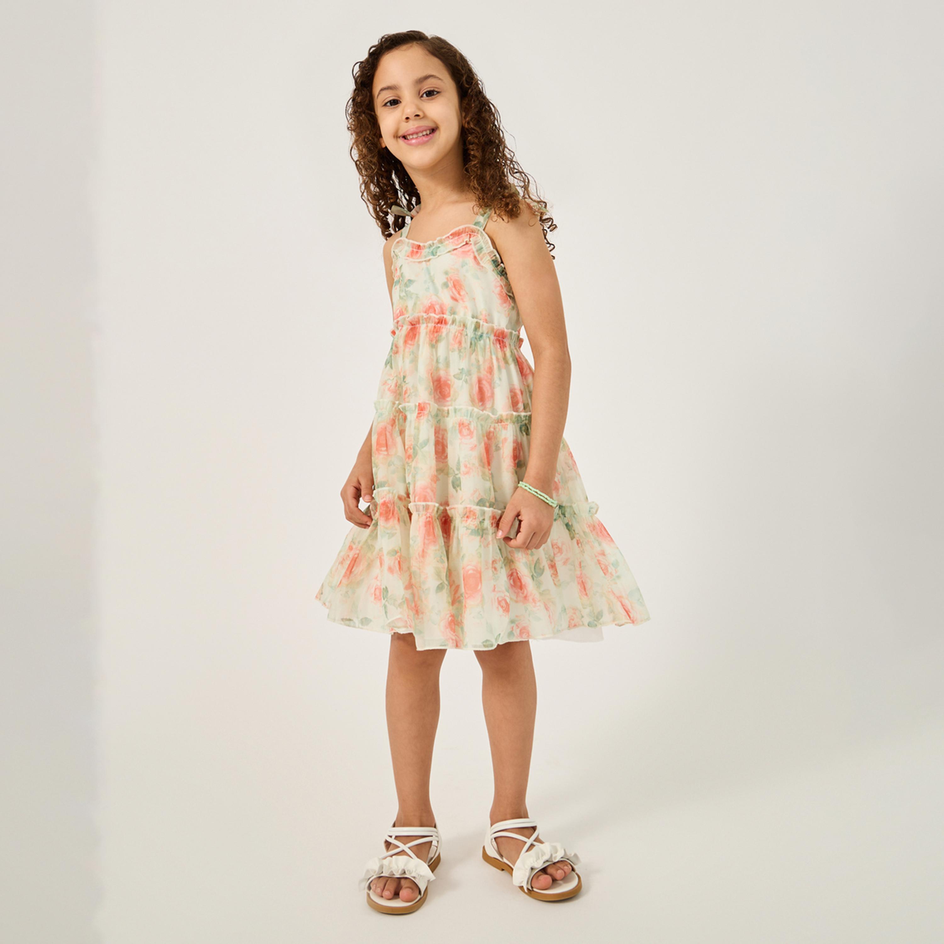 ستايلي - فستان أورجانزا مطبوع للفتيات الصغيرات-girls-clothing-dressesandjumpsuits-image-2