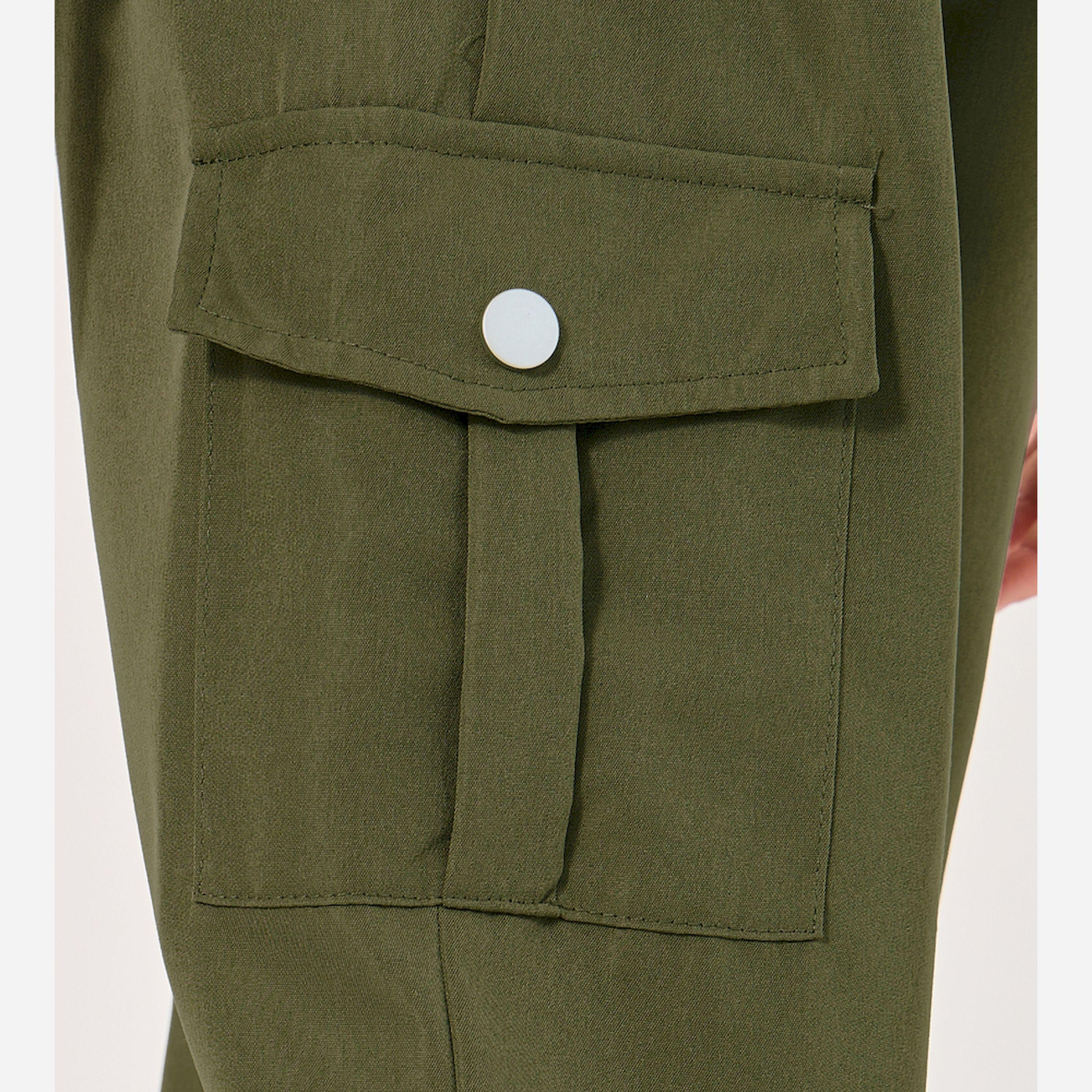 Styli Solid Cargo Pocket Pants With Chain Detail-girls-clothing-bottoms-trousers-image-3
