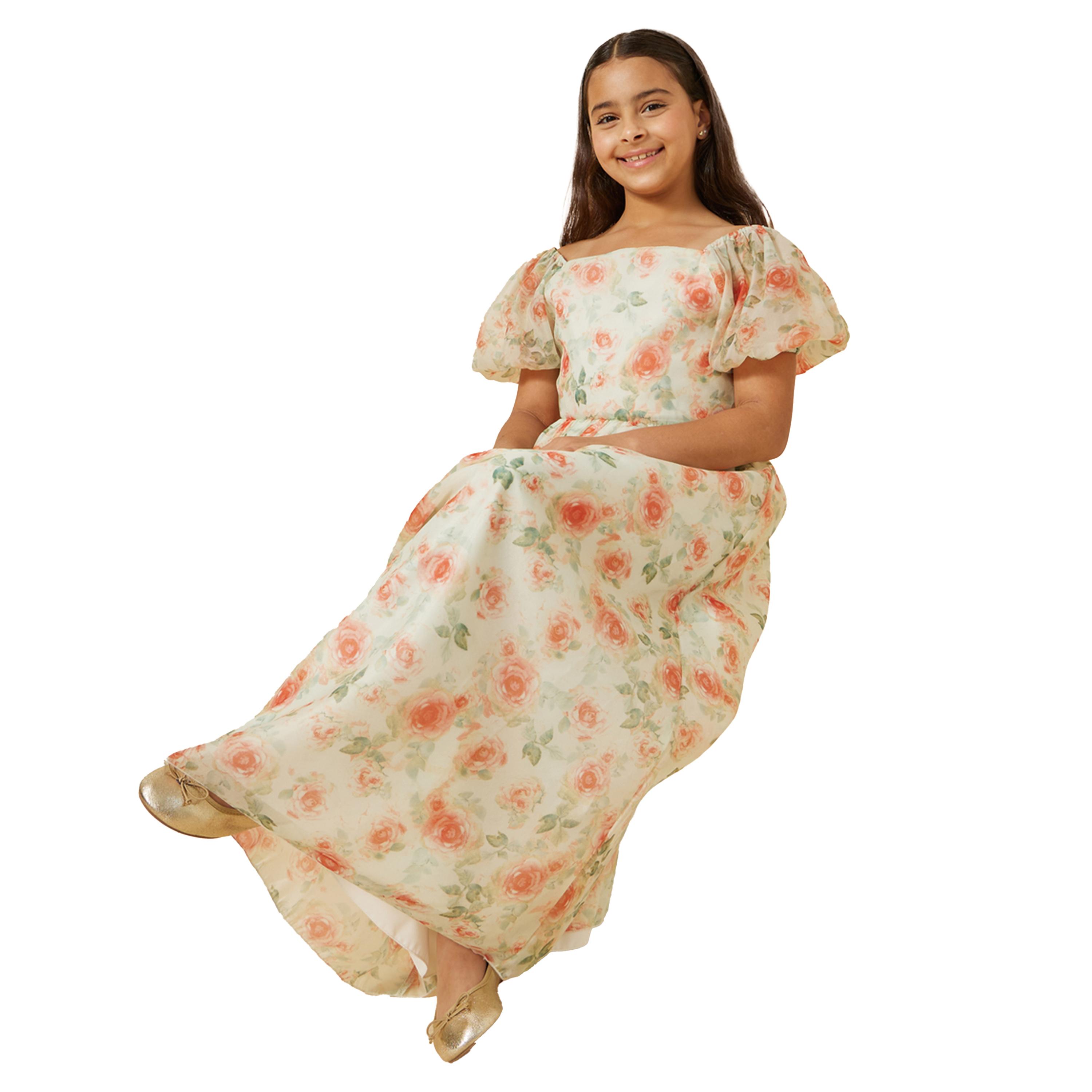 ستايلي -  فستان أورجانزا مطبوع للفتيات المراهقات-girls-clothing-dressesandjumpsuits-image-1