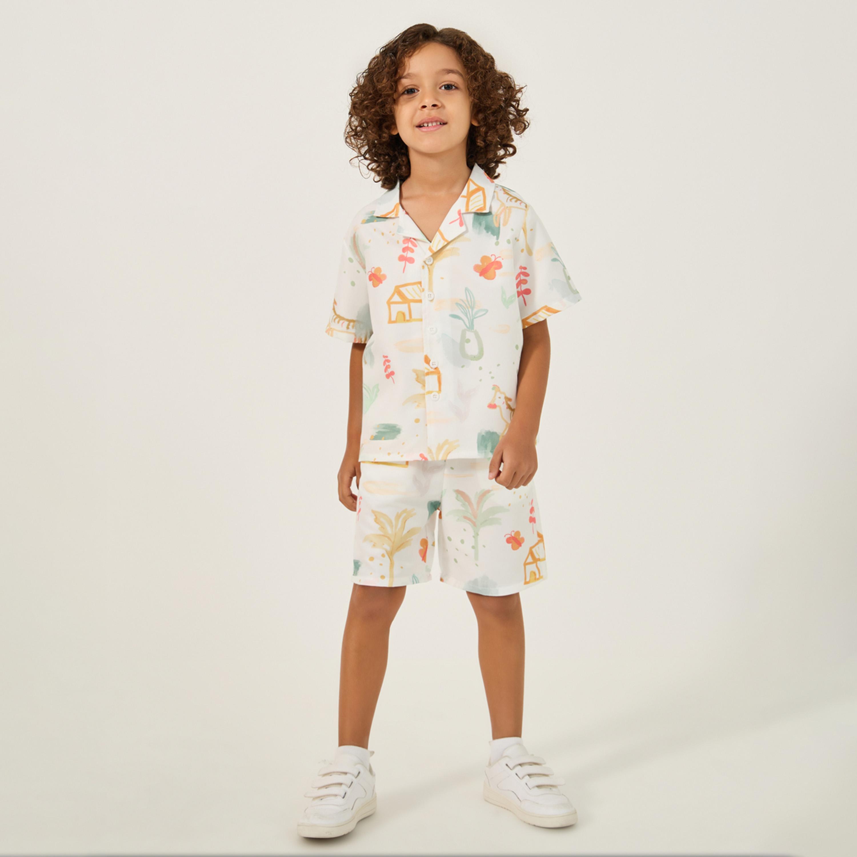 ستايلي - قميص للأولاد الصغار بطبعة حيوانات بالكامل-boys-clothing-shirts-image-2