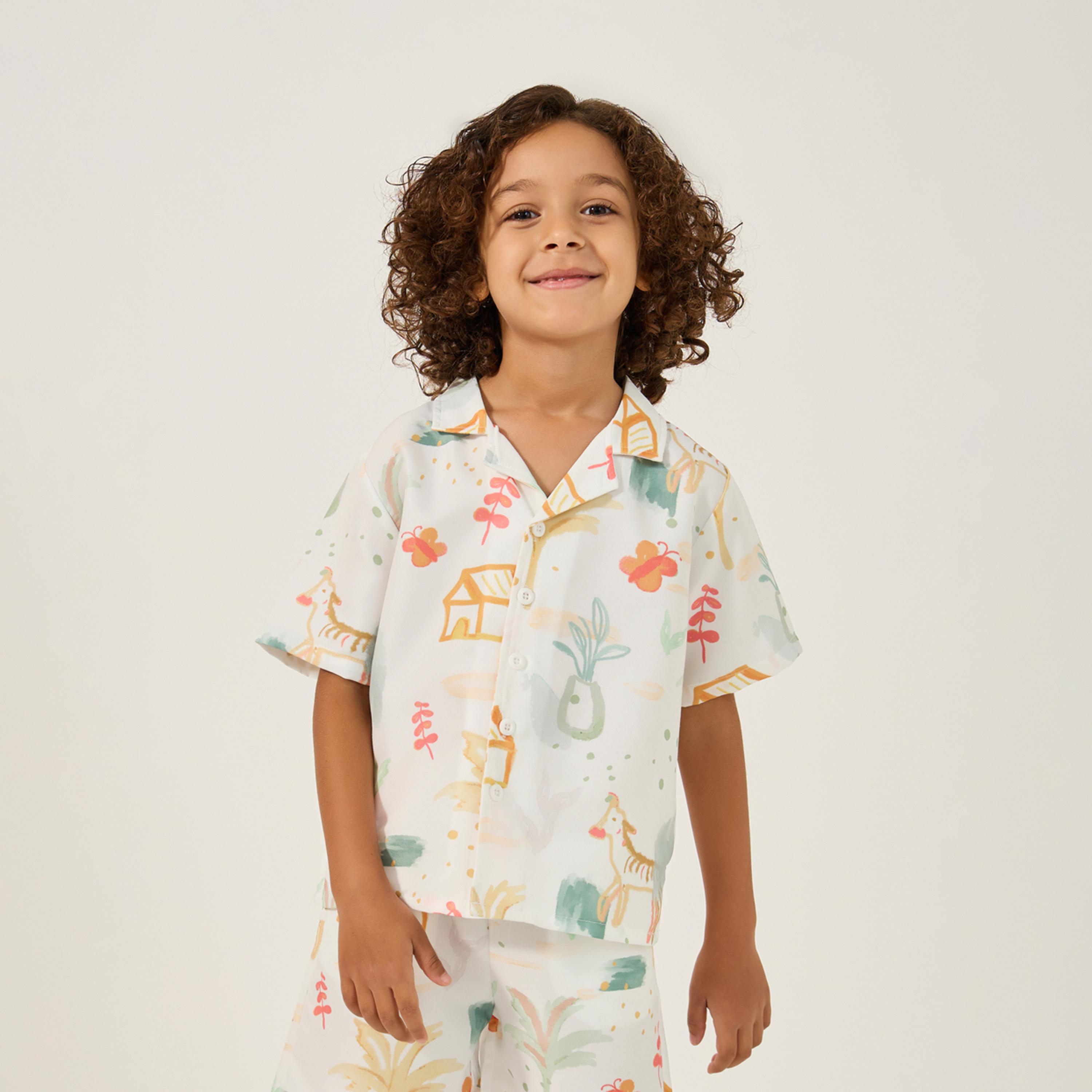 ستايلي - قميص للأولاد الصغار بطبعة حيوانات بالكامل-boys-clothing-shirts-image-3