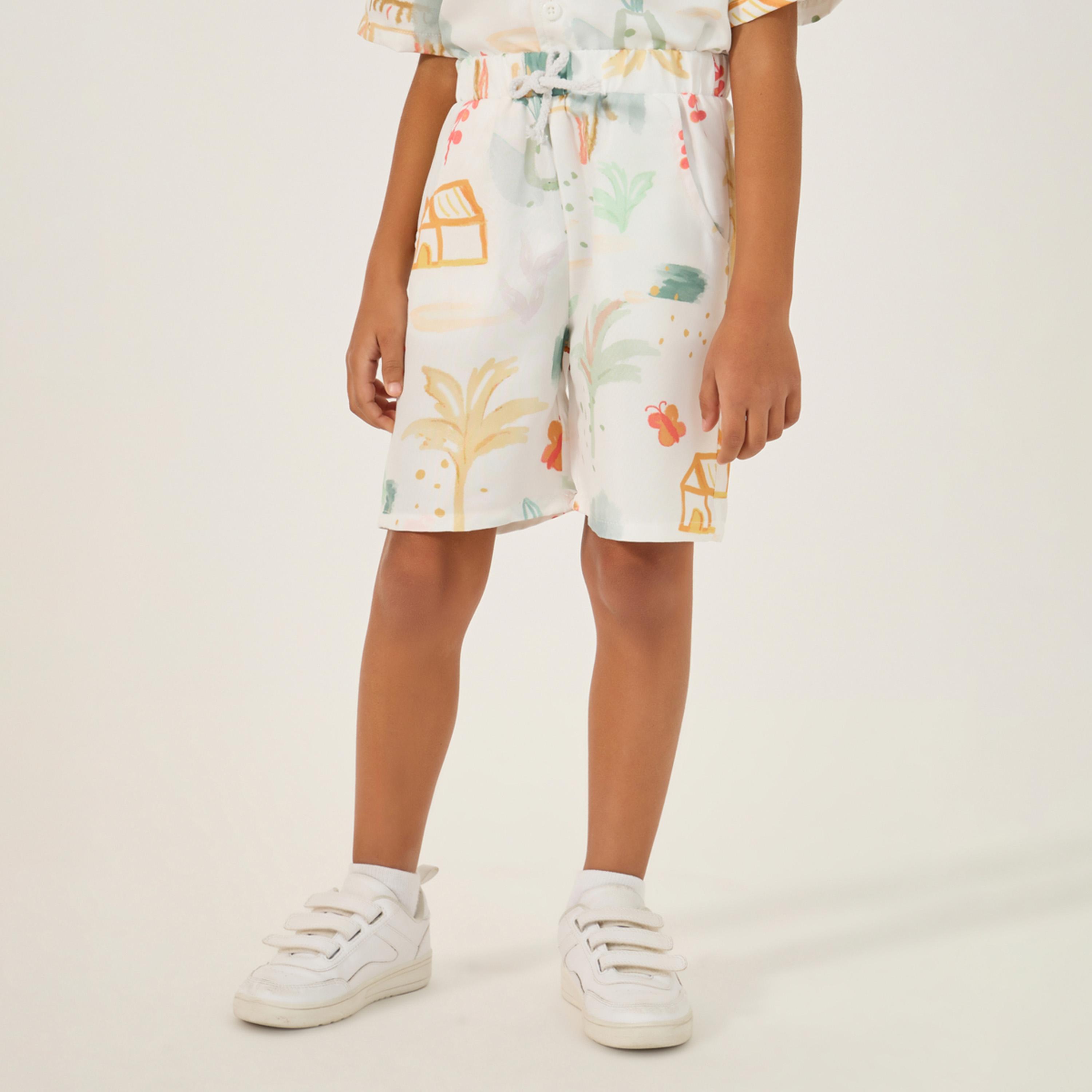 ستايلي - شورت للأولاد الصغار بطبعة حيوانات بالكامل-boys-clothing-bottoms-shorts-image-3
