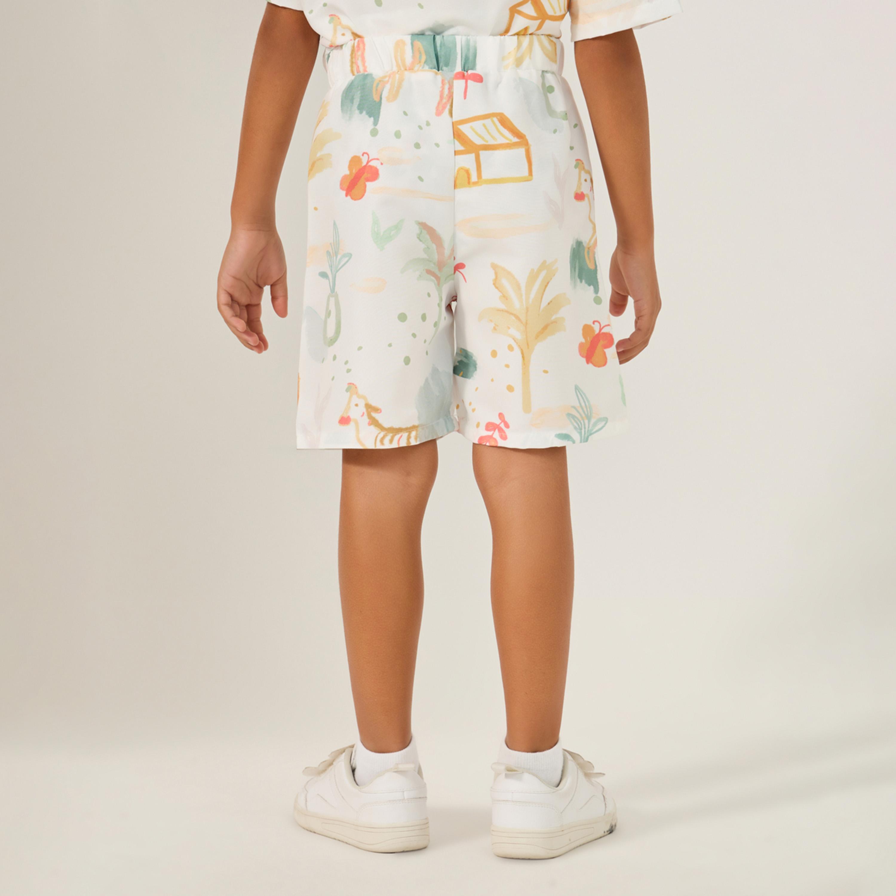 ستايلي - شورت للأولاد الصغار بطبعة حيوانات بالكامل-boys-clothing-bottoms-shorts-image-5