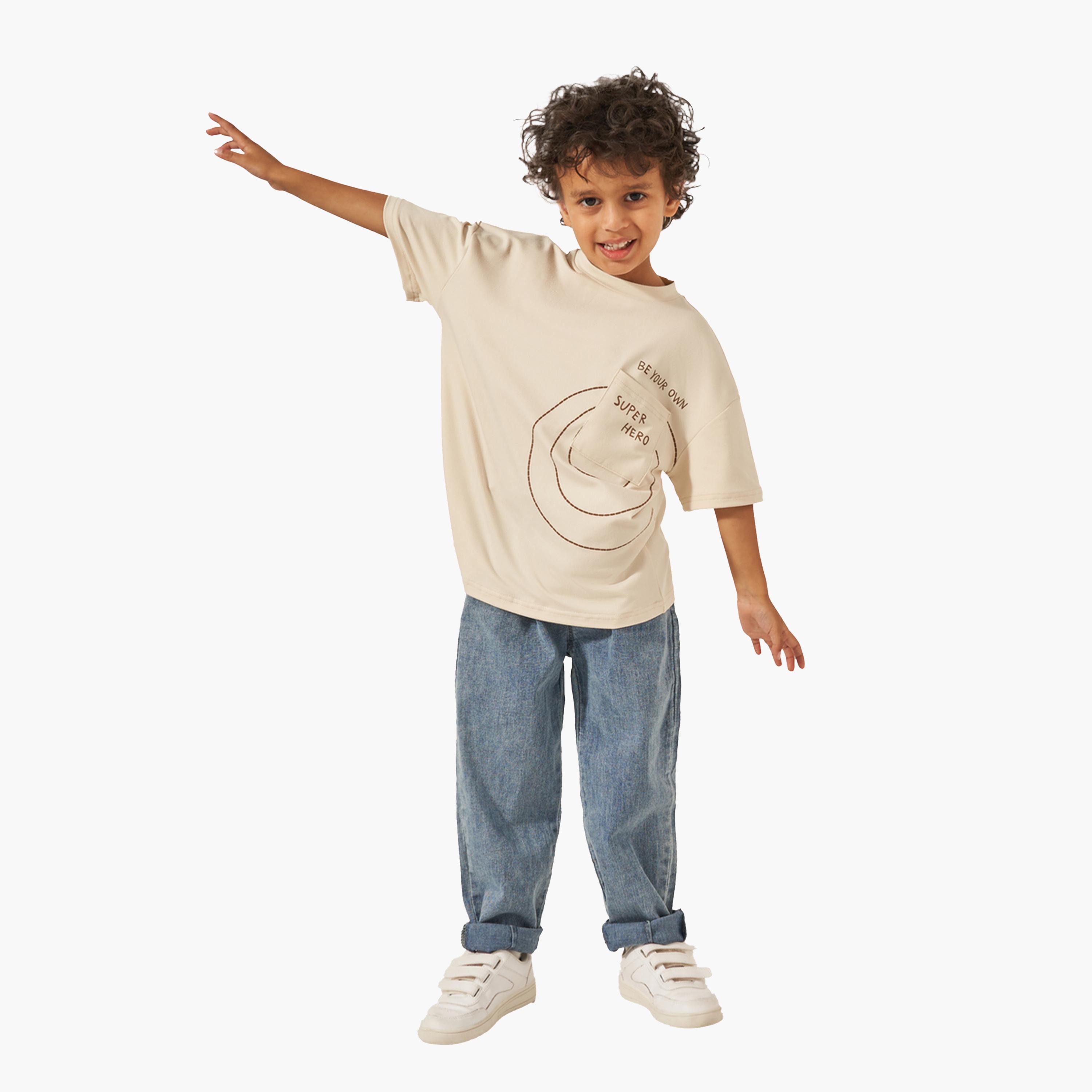 Styli Oversized Placement Printed T-Shirt with Pocket-boys-clothing-tshirtsandpolos-image-2
