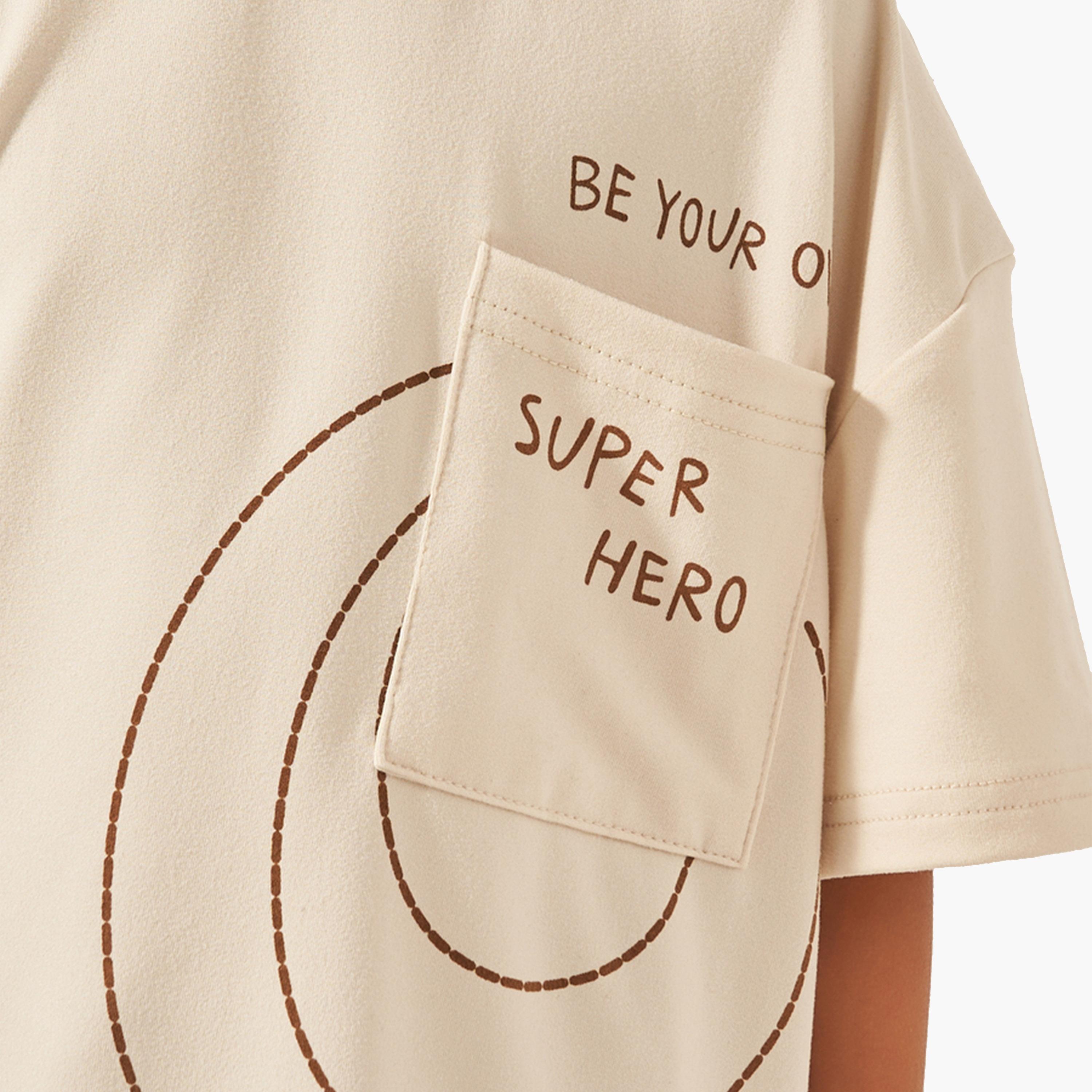 Styli Oversized Placement Printed T-Shirt with Pocket-boys-clothing-tshirtsandpolos-image-3
